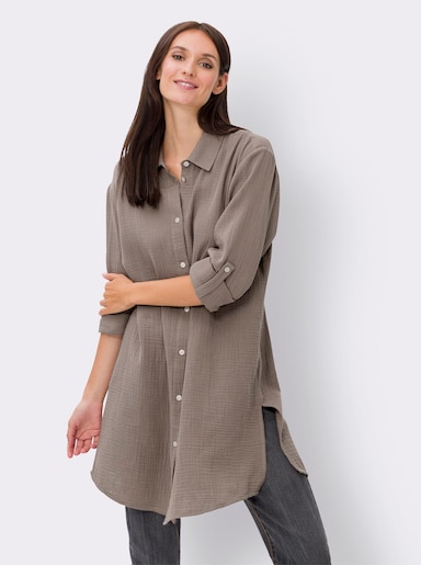 heine Baumwollbluse in Musselin-Qualität - taupe