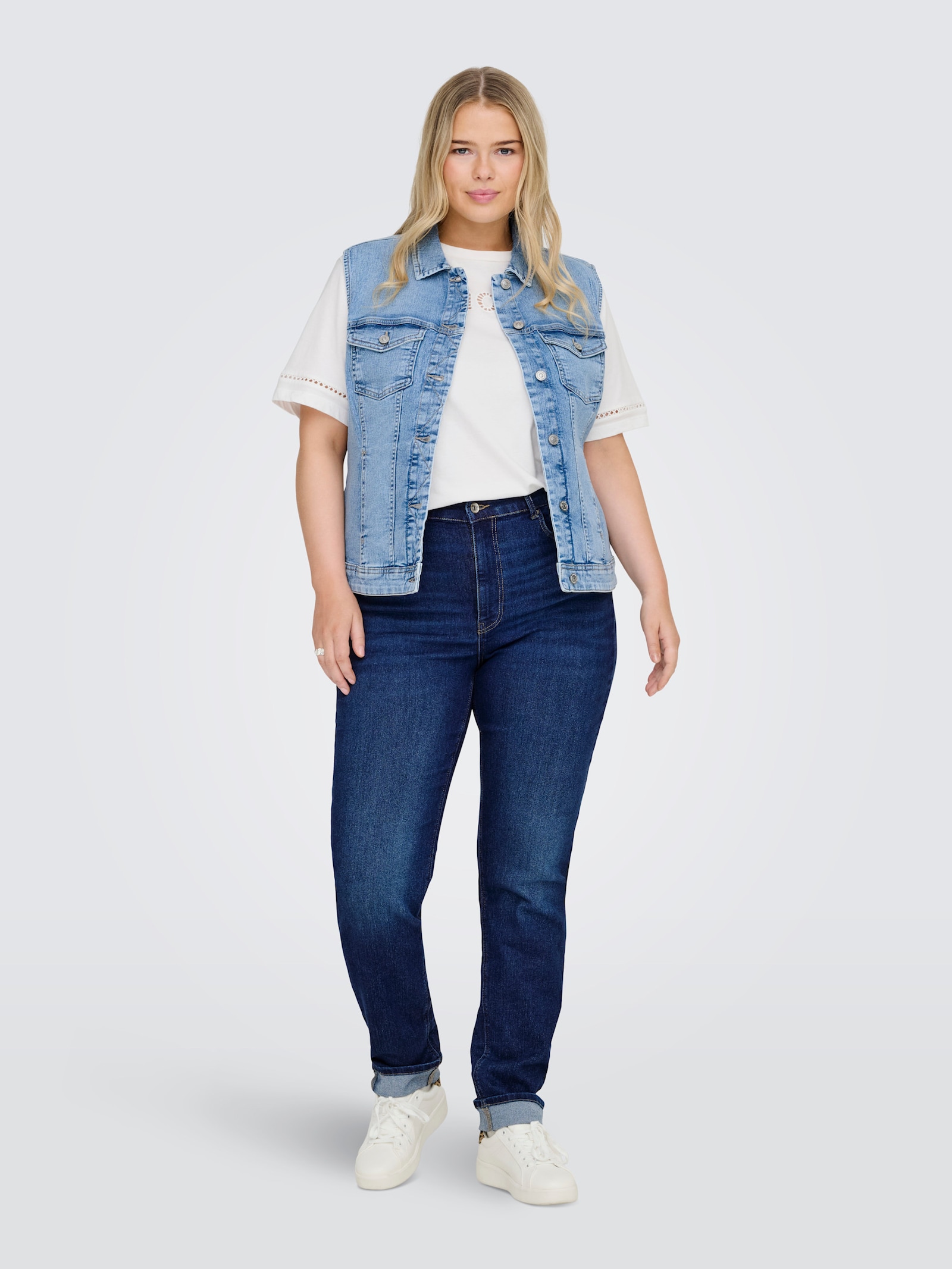 ONLY CARMAKOMA Jeansweste - light blue denim