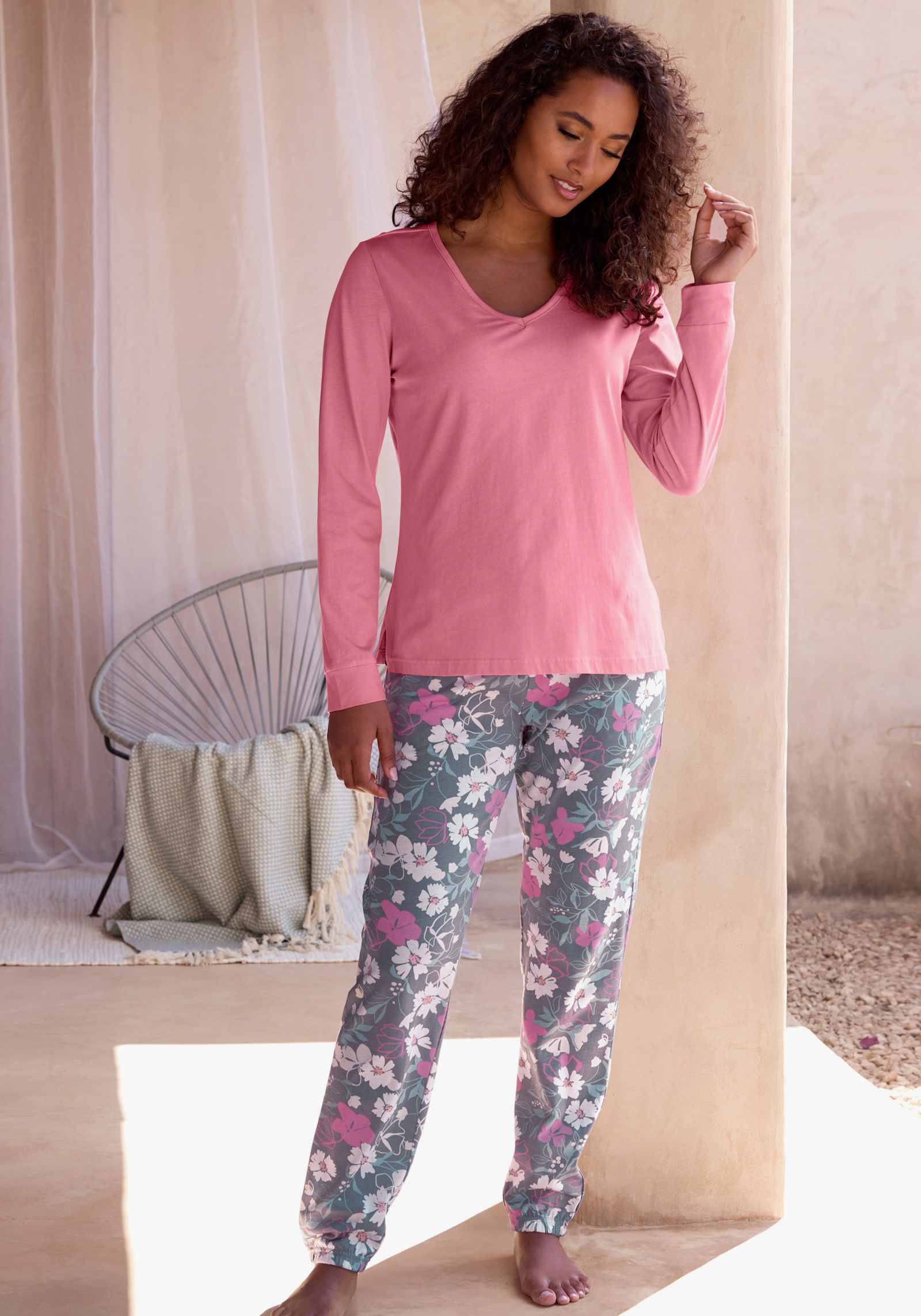 Vivance Dreams Pyjamaoberteil - pink