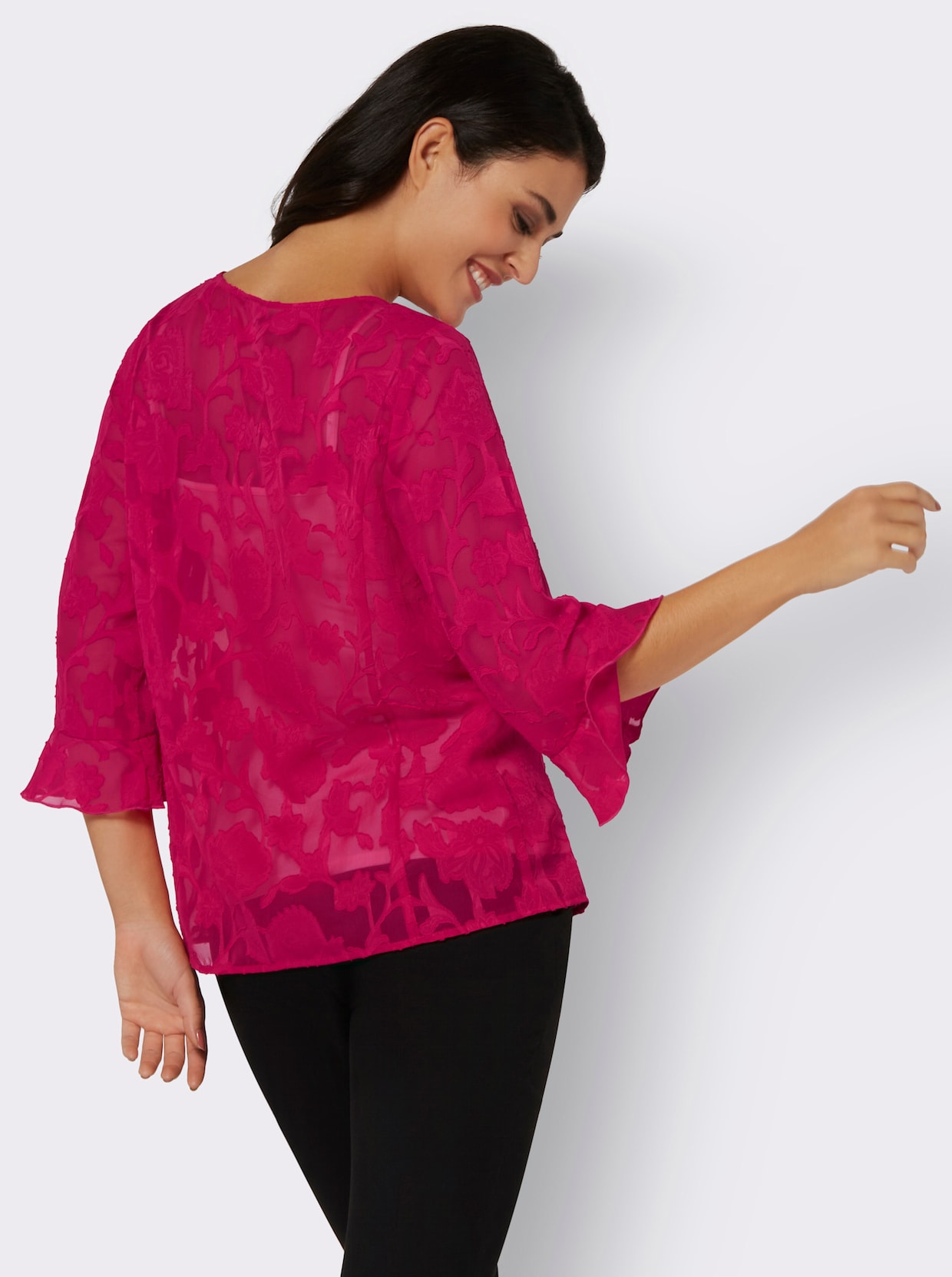 Blouse met volants - pink