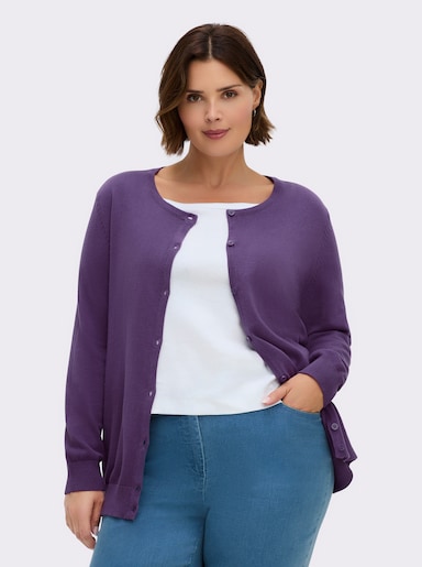 Strickjacke aus reiner Baumwolle - lila