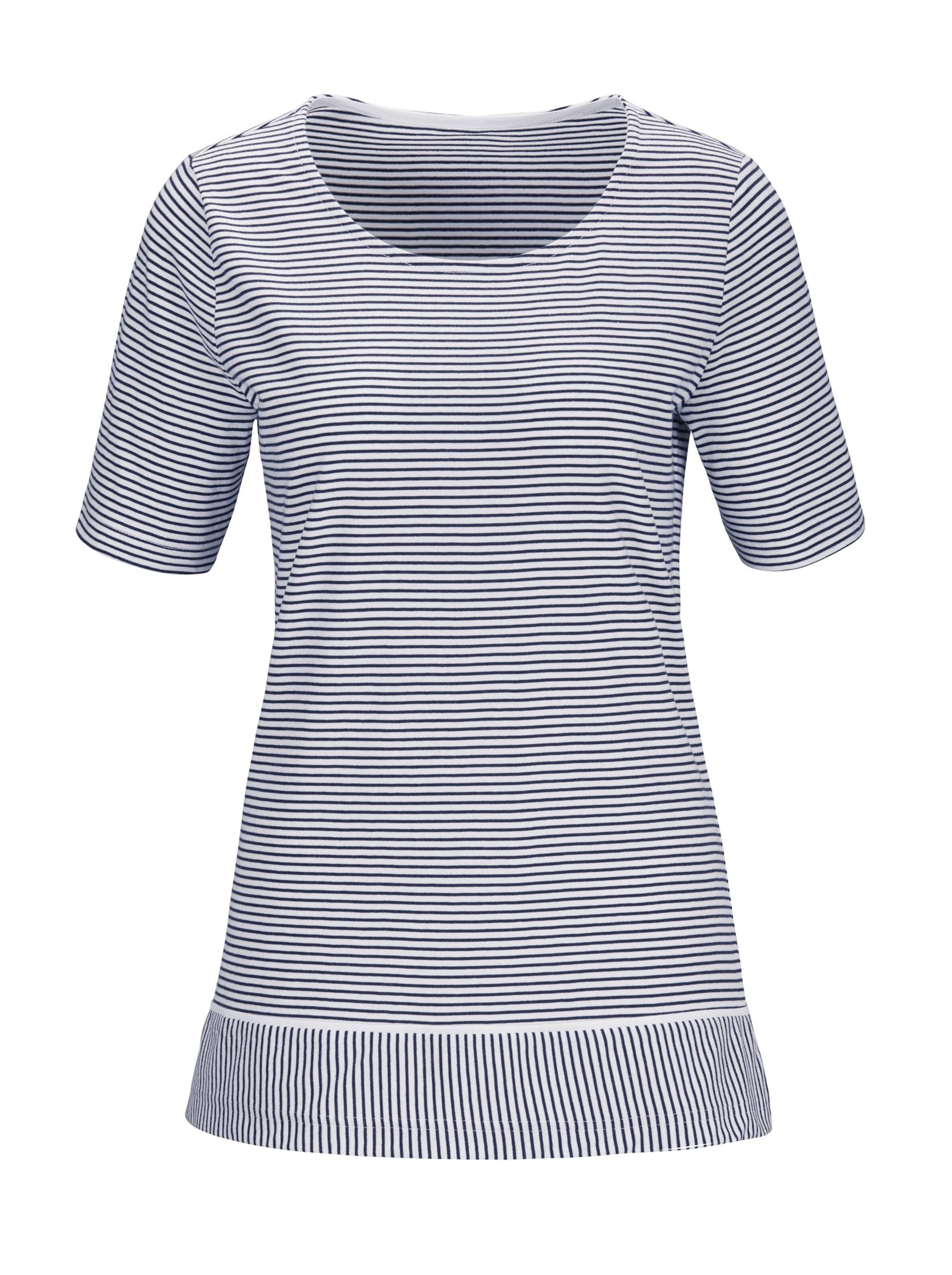 Shirt - weiß-marine-geringelt