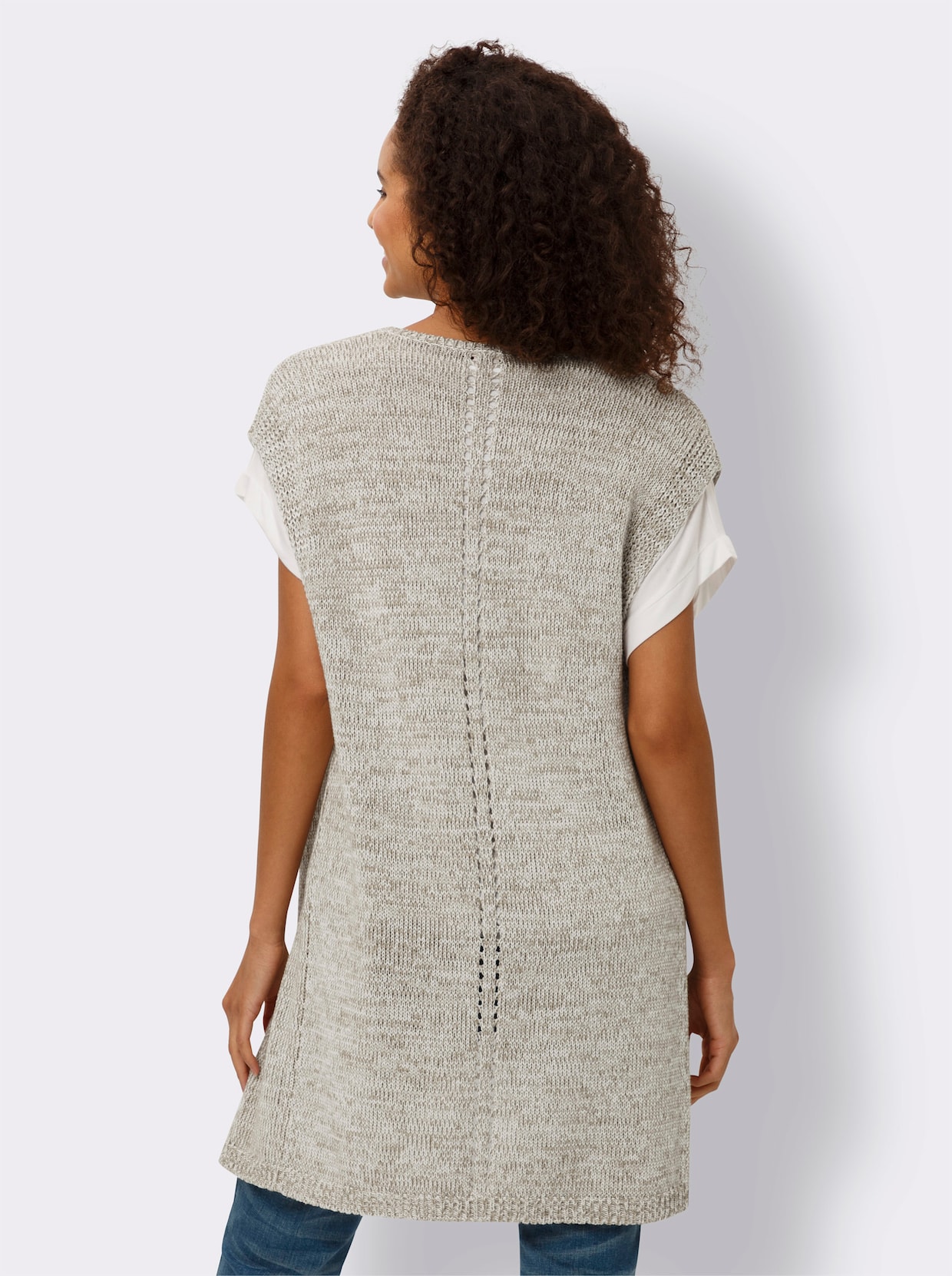 heine gilet en tricot - grège chiné