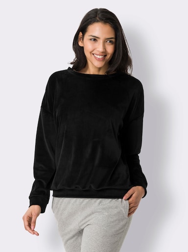 Langarmshirt in Nicki-Qualität - schwarz