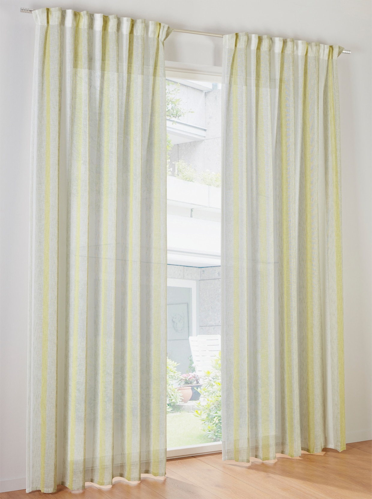 heine home Decoratieve vitrage - naturel/groen