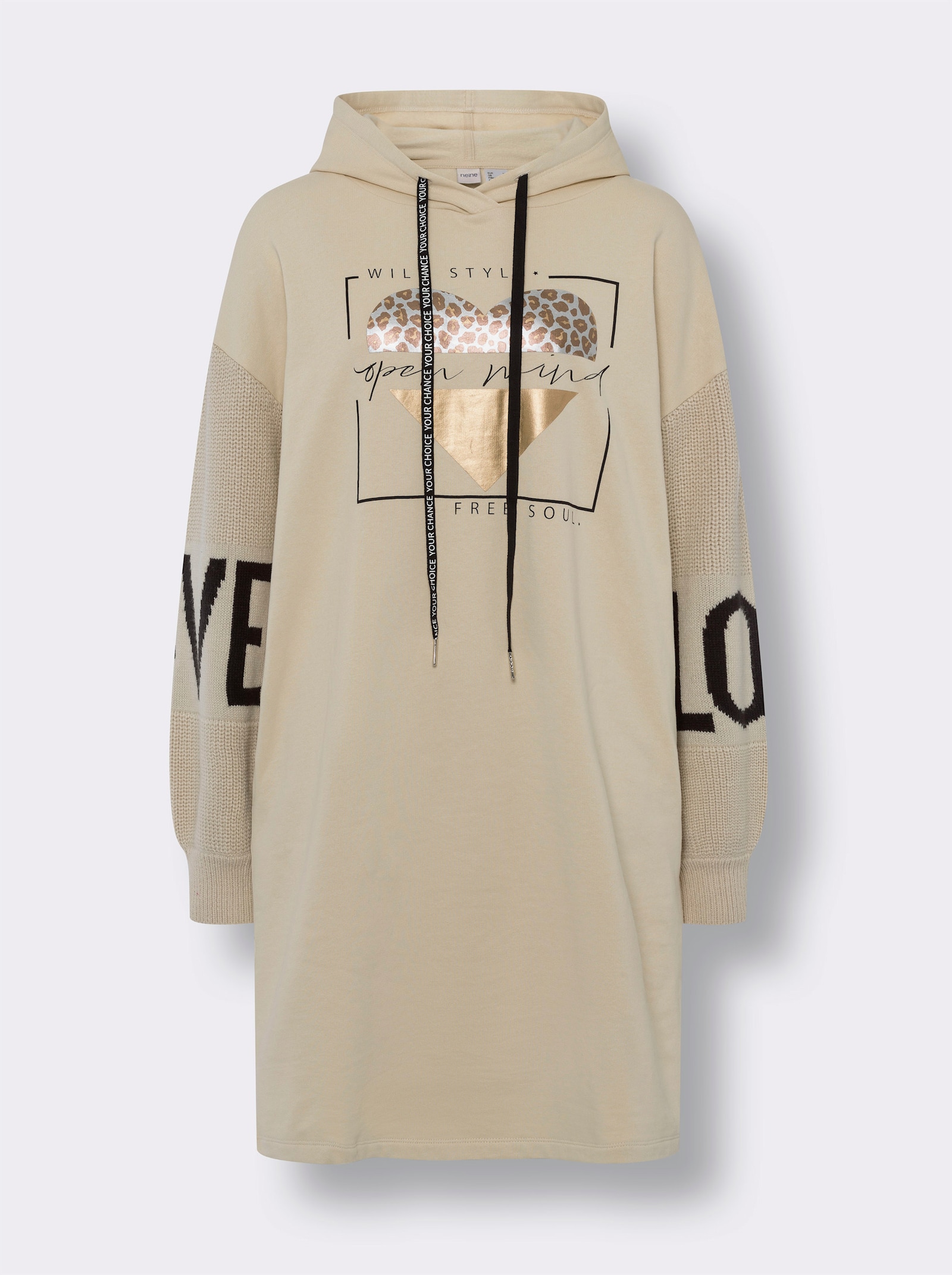 heine Sweatkleid mit Kapuze - sand