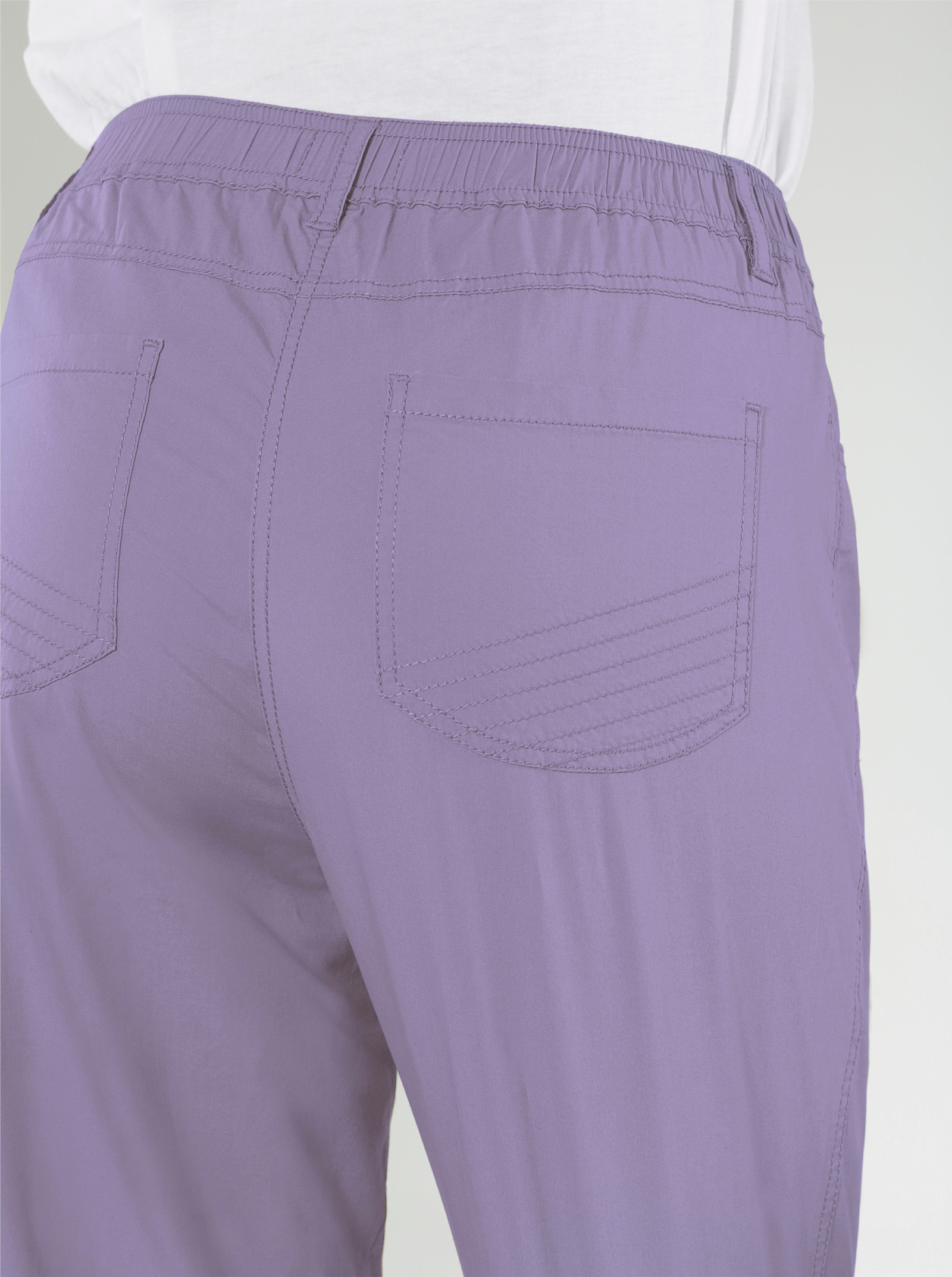 Caprihose mit Gummizug am Beinabschluss - flieder