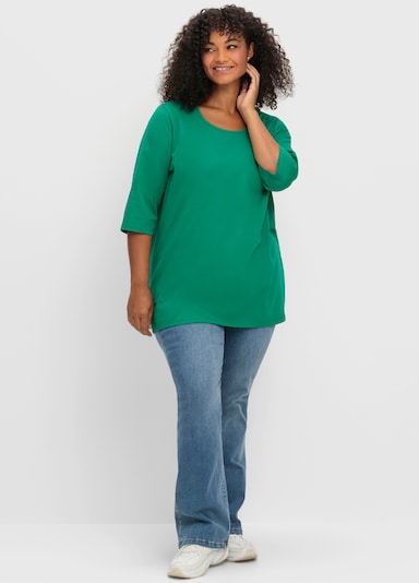 sheego 3/4-Arm-Shirt - grün