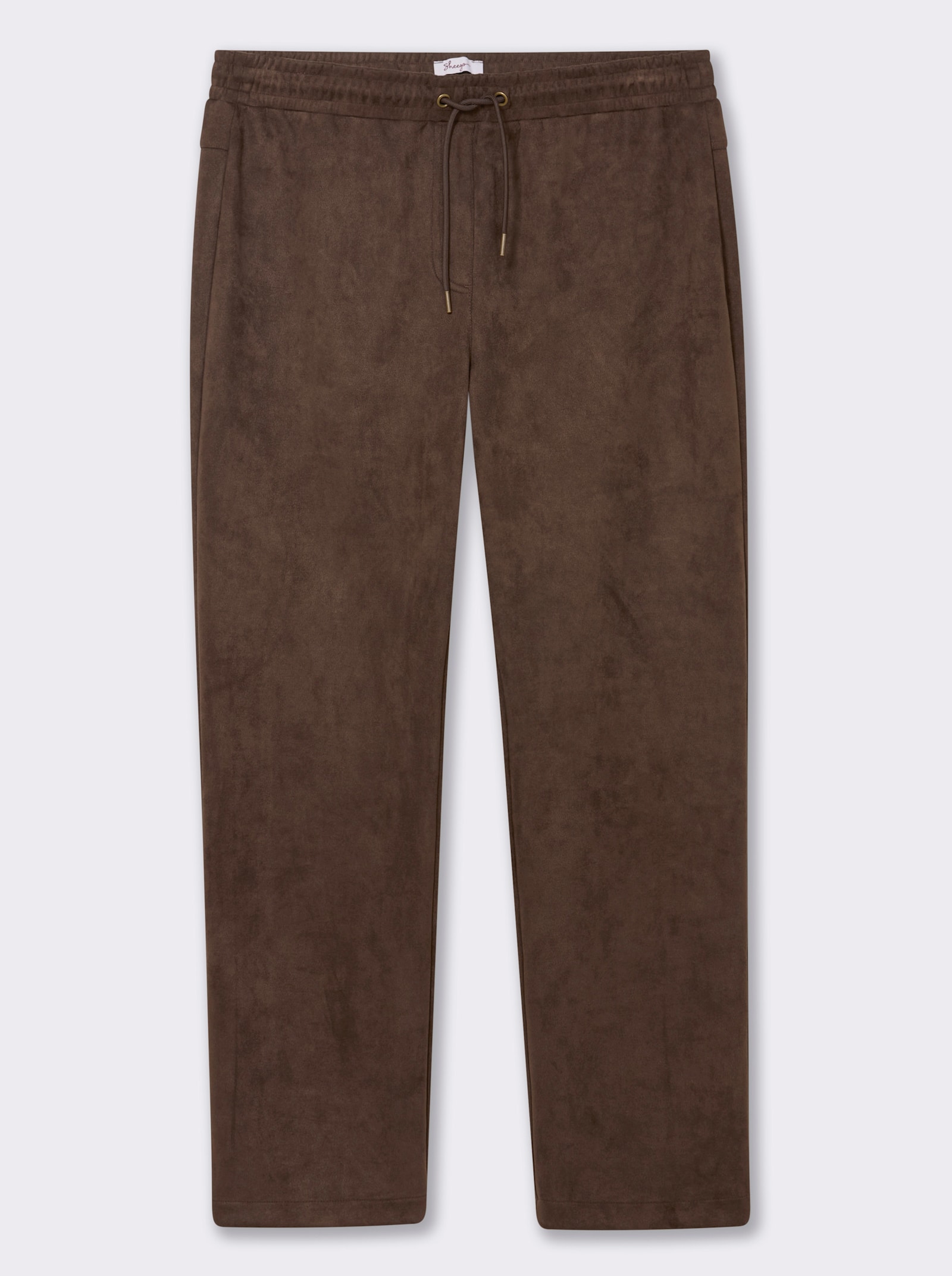 sheego Comfortbroek in suèdelook - chocolade