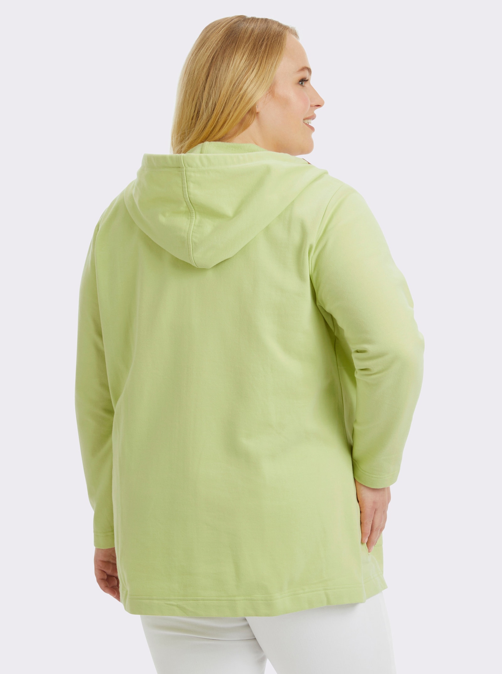 Sweatjacke in Longform - pistazie