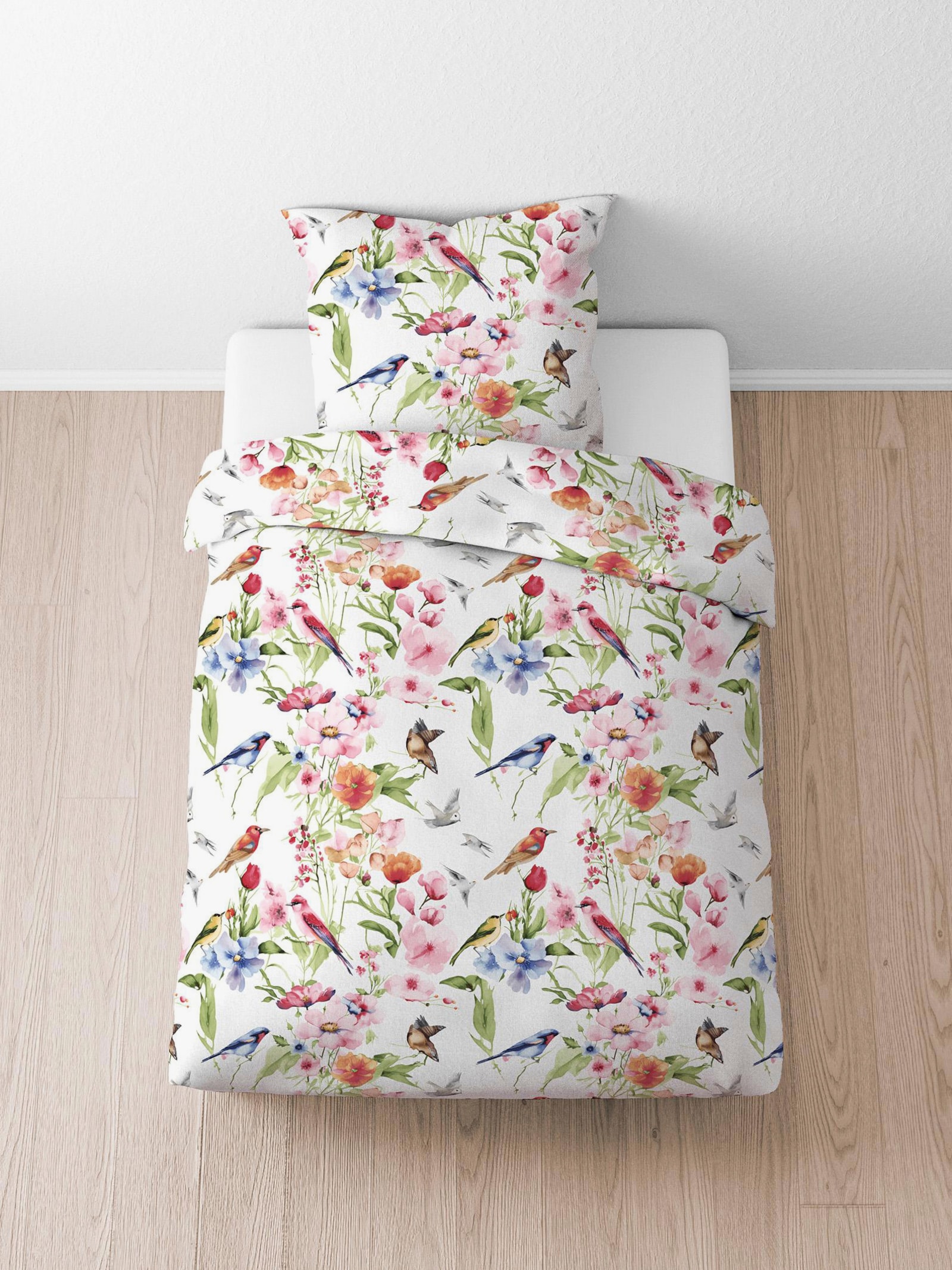 Biberna Bettwäsche - weiß-bedruckt