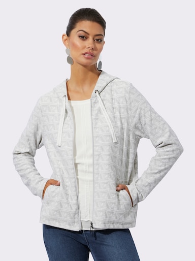 Shirtjacke mit Kapuze - hellgrau