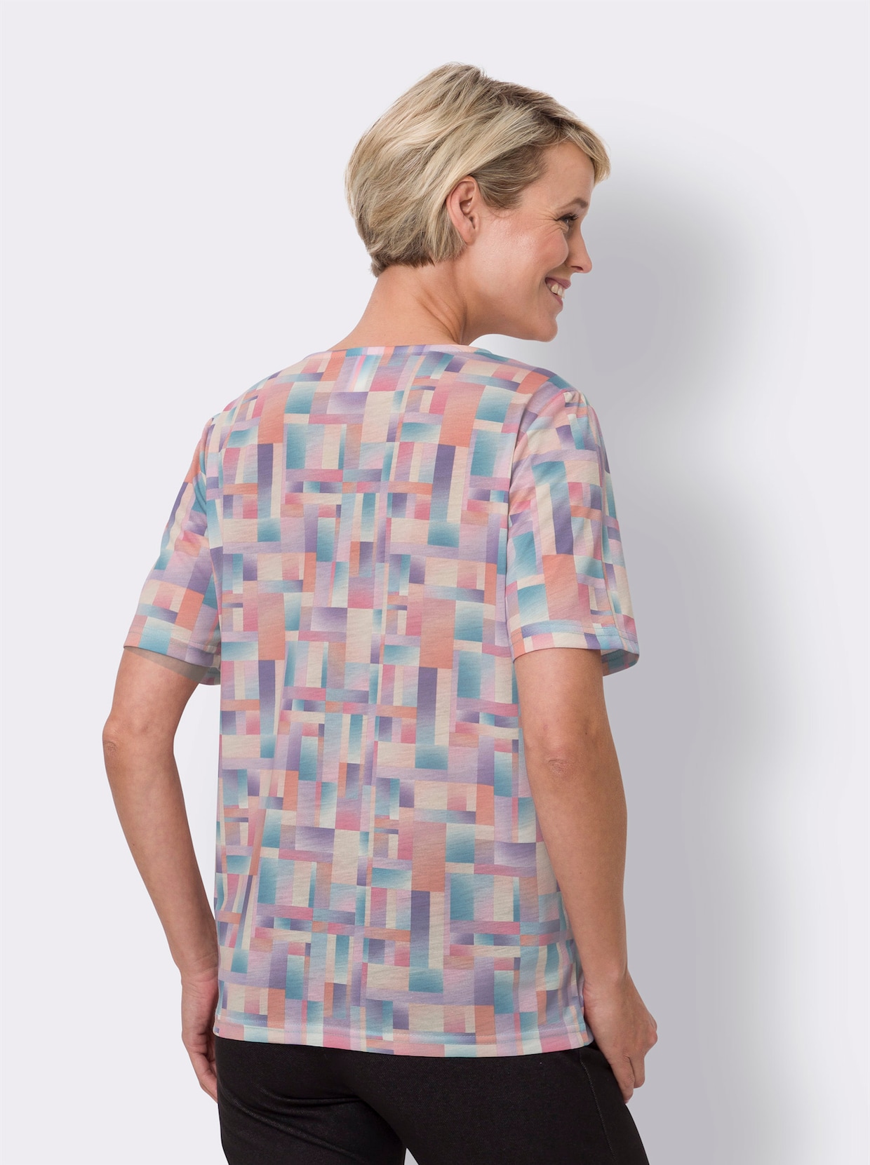 Shirt met korte mouwen - citroen/turquoise bedrukt