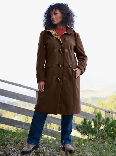 sheego Dufflecoat mit Knebel- und Reißverschluss - schoko