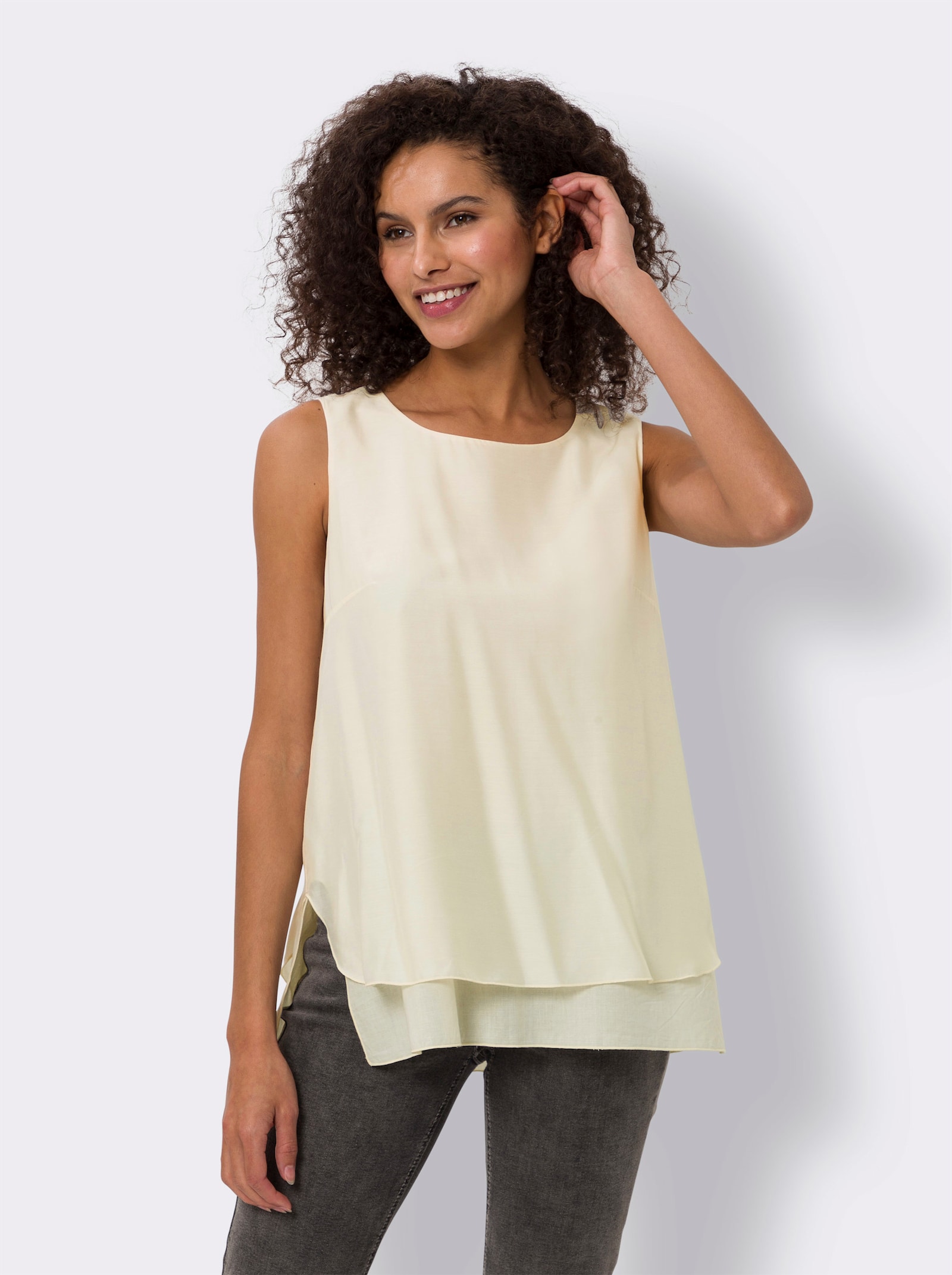 heine Blusentop in doppellagiger Verarbeitung - champagner