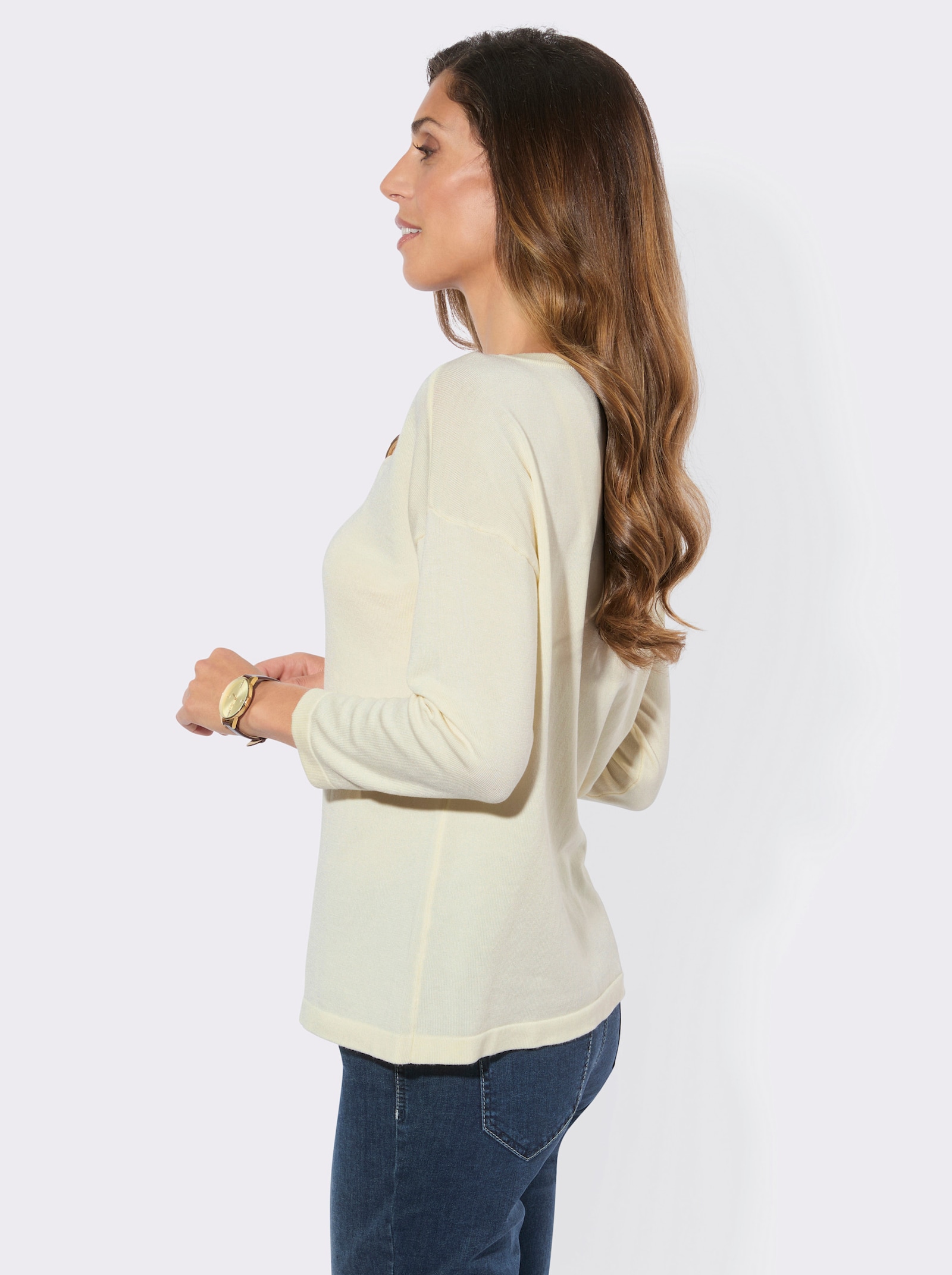 Lyocell-Viskose-Mix-Pullover - champagner