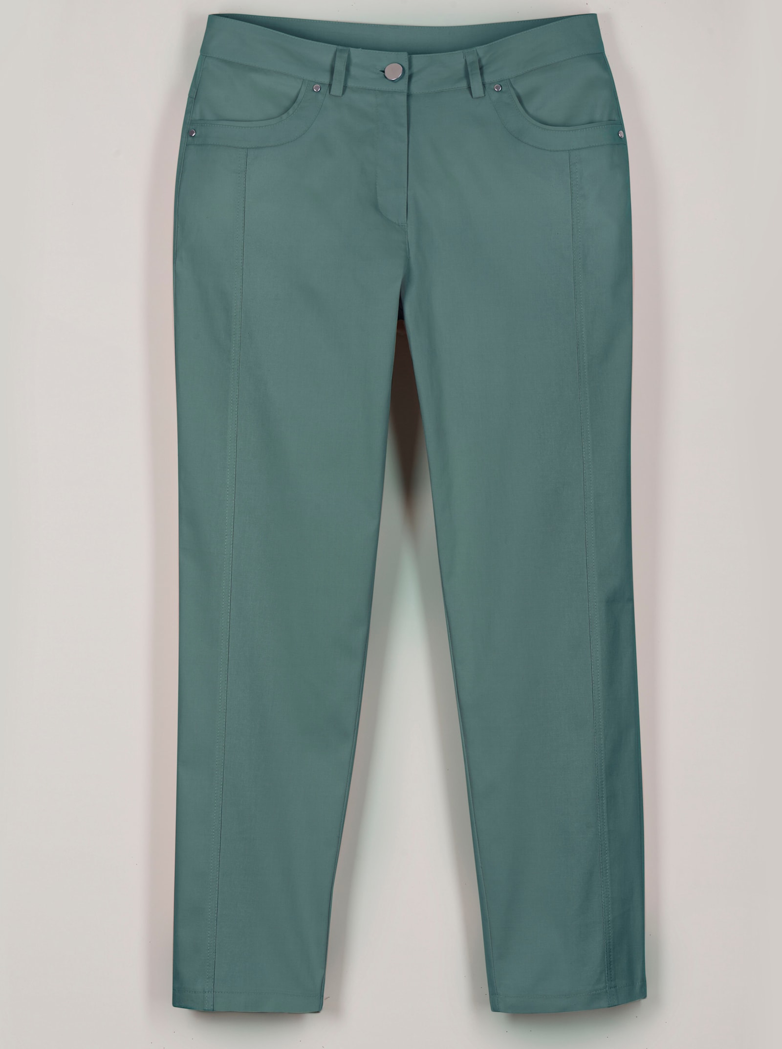 7/8-Jeans mit optisch streckenden Nähten - jadegrün