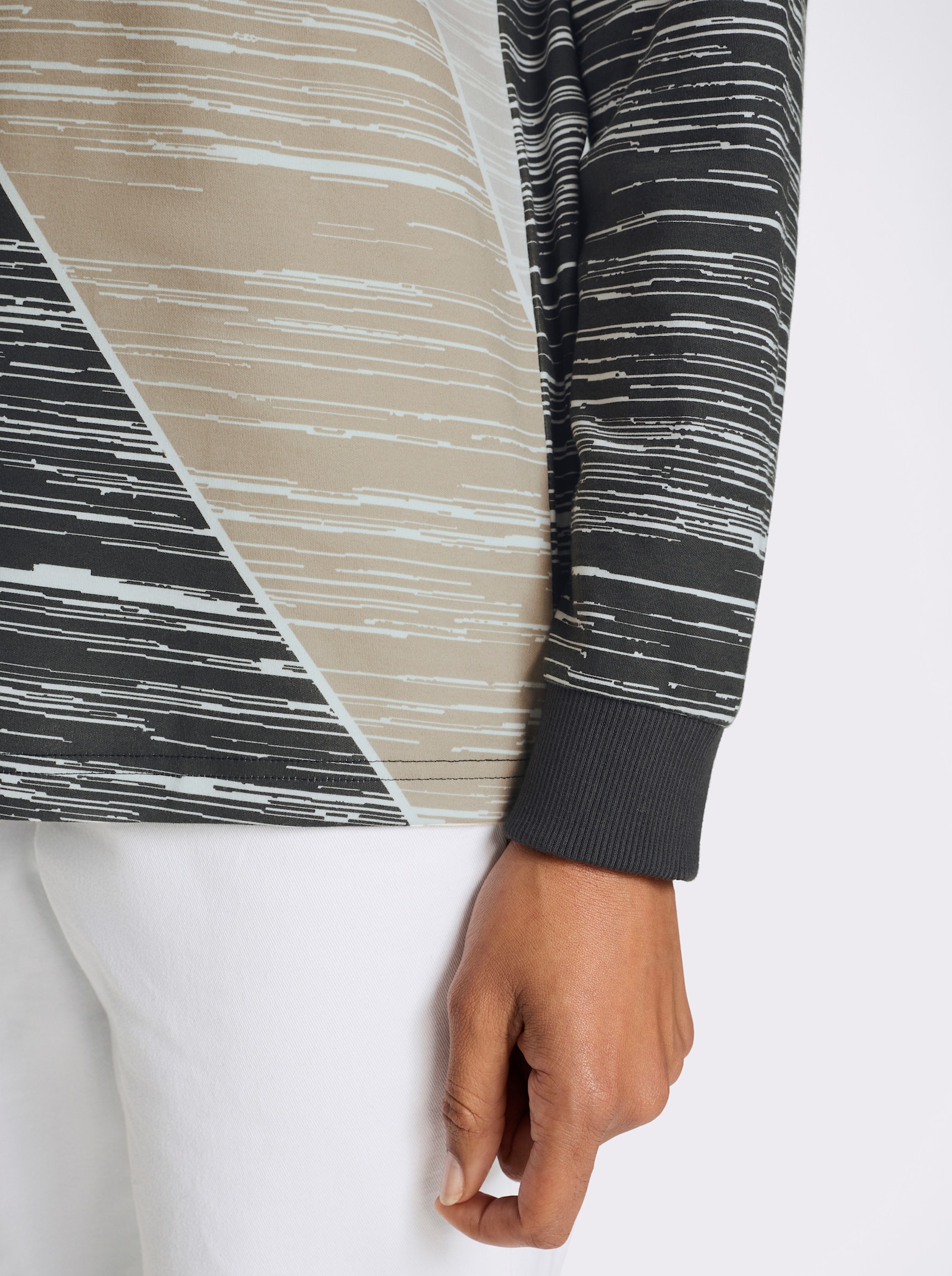 Sweatshirt mit Grafik-Print - graphit-ecru-bedruckt