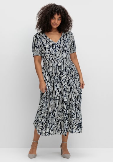 sheego by Joe Browns Maxikleid - blaubeere-gemustert