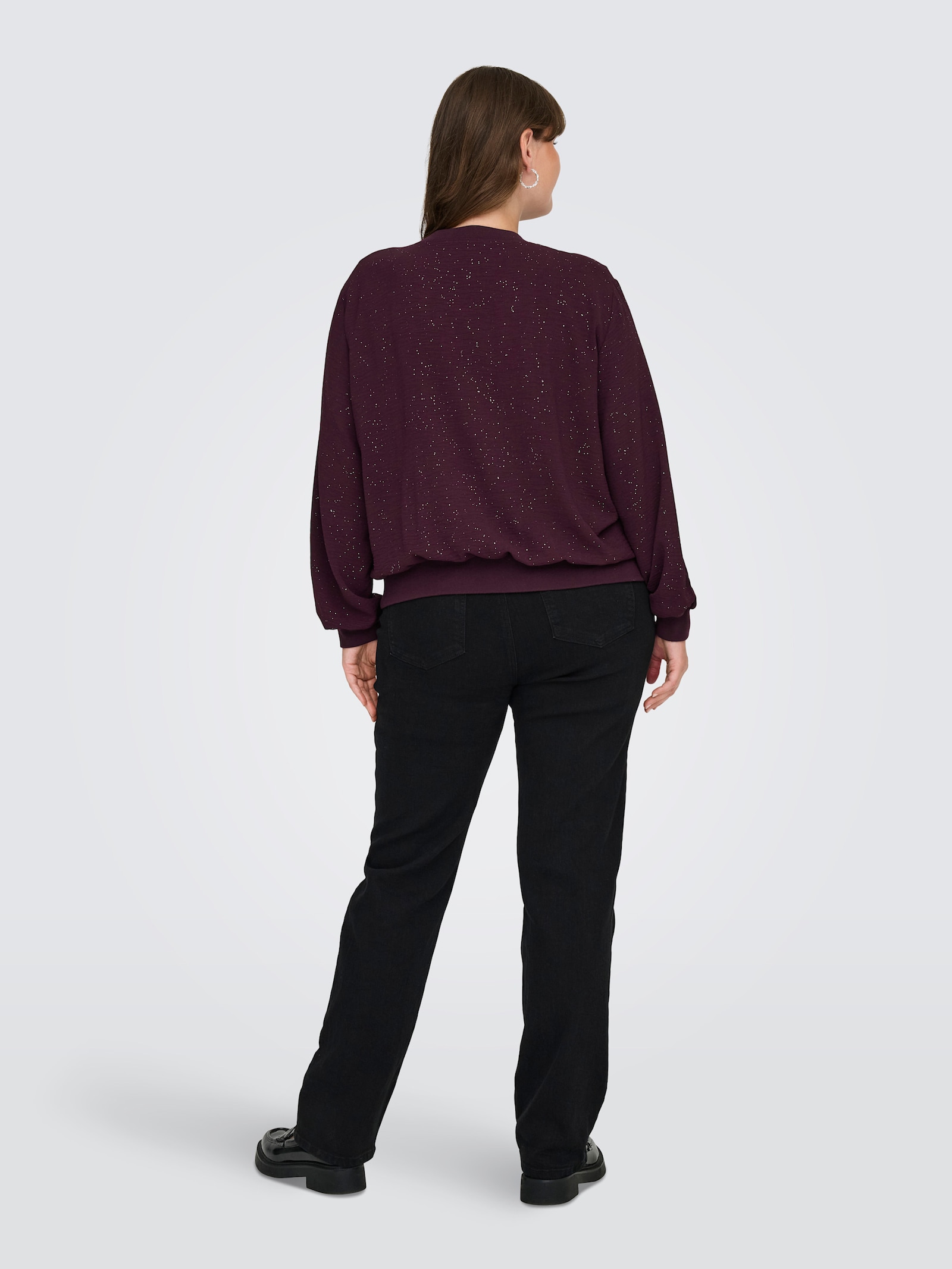 ONLY CARMAKOMA Blouson - winetasting aop:silver foil details