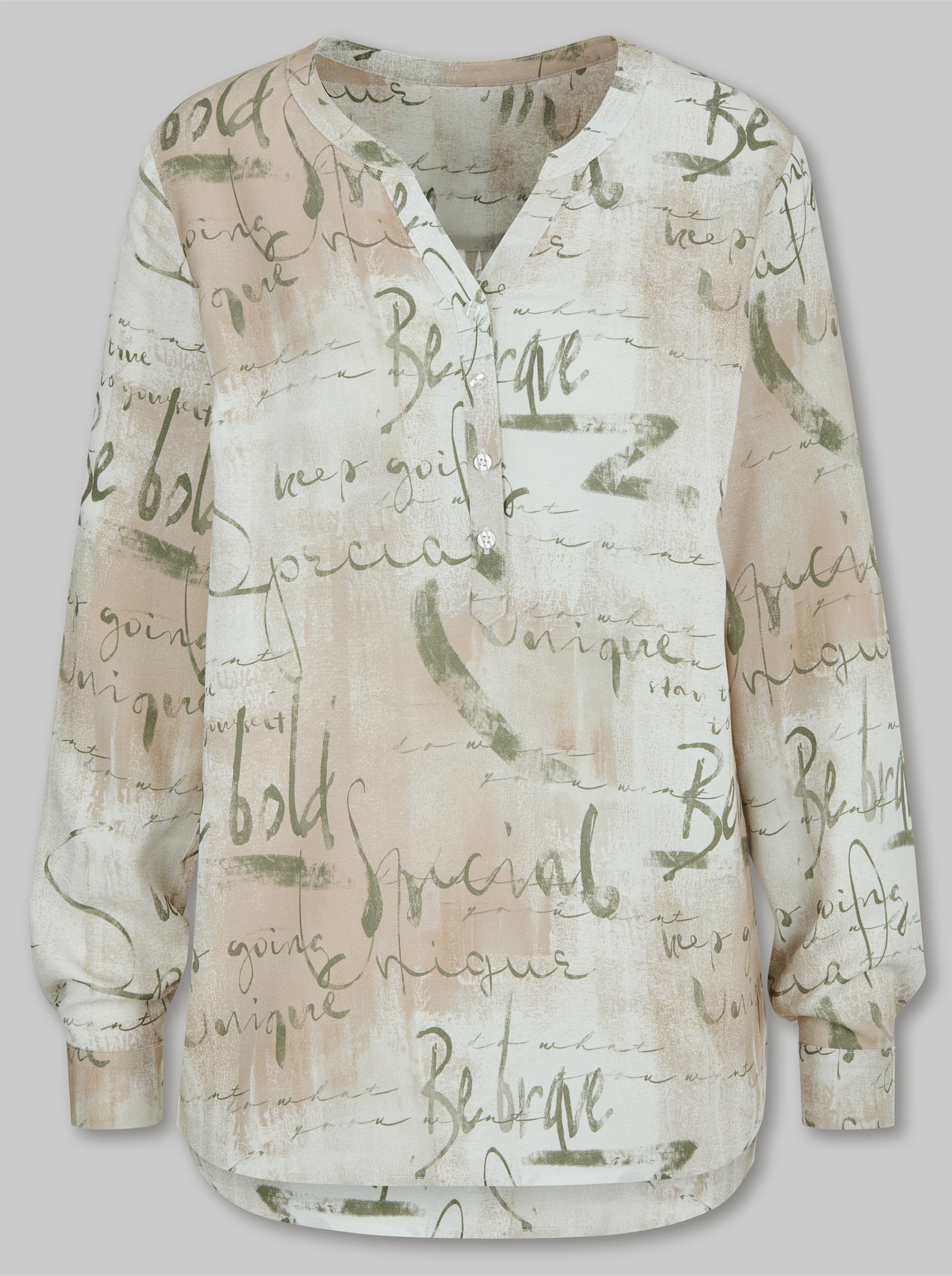 heine Druckbluse aus Viskose - ecru-beige-bedruckt