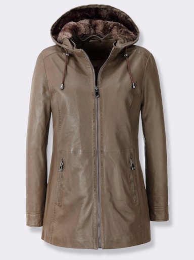 Lederjacke - taupe