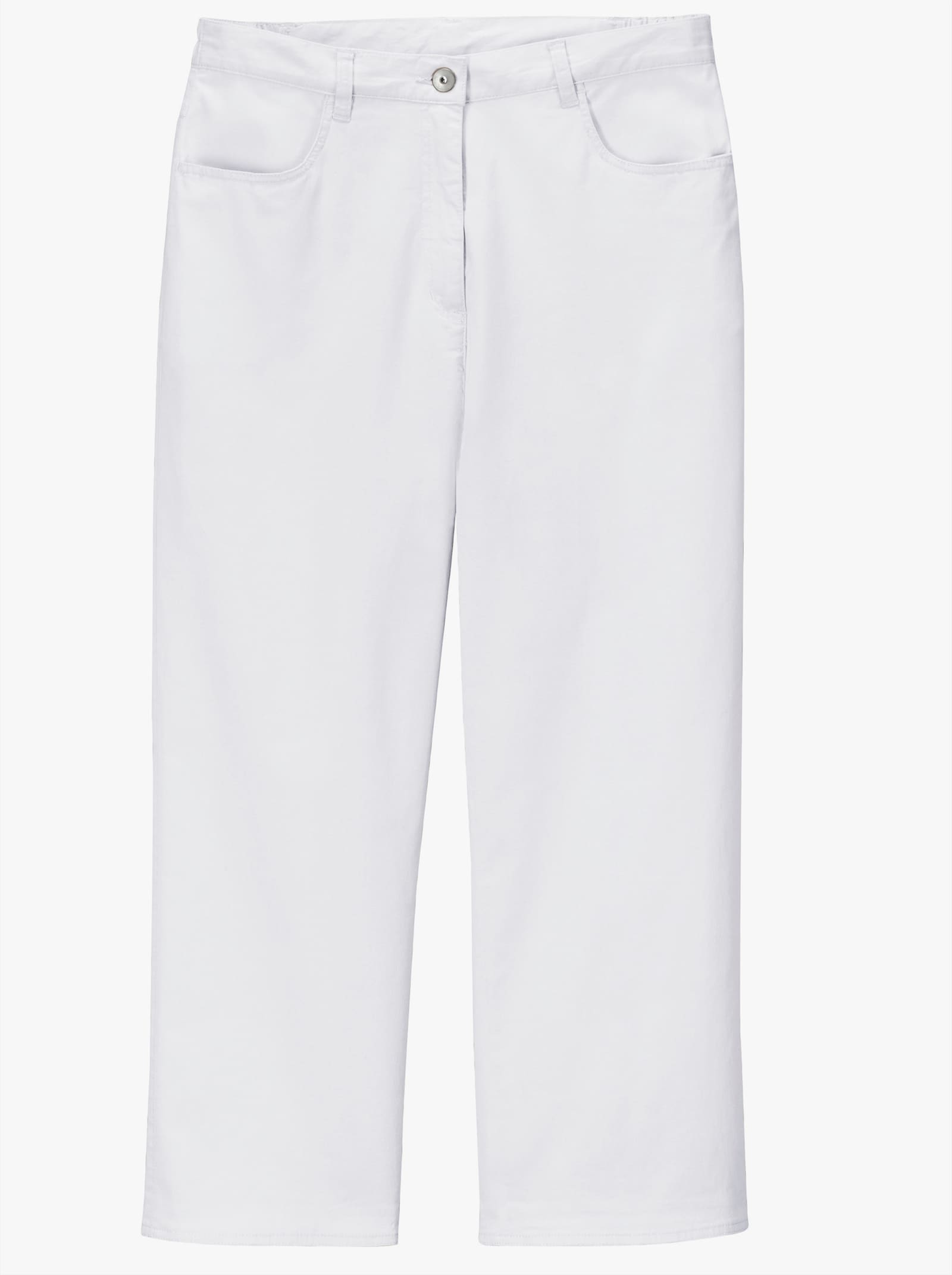 7/8-Jeans mit Schmuckknöpfen - weiß