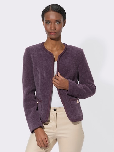 Blazer mit hochwertigem Woll-Anteil - aubergine