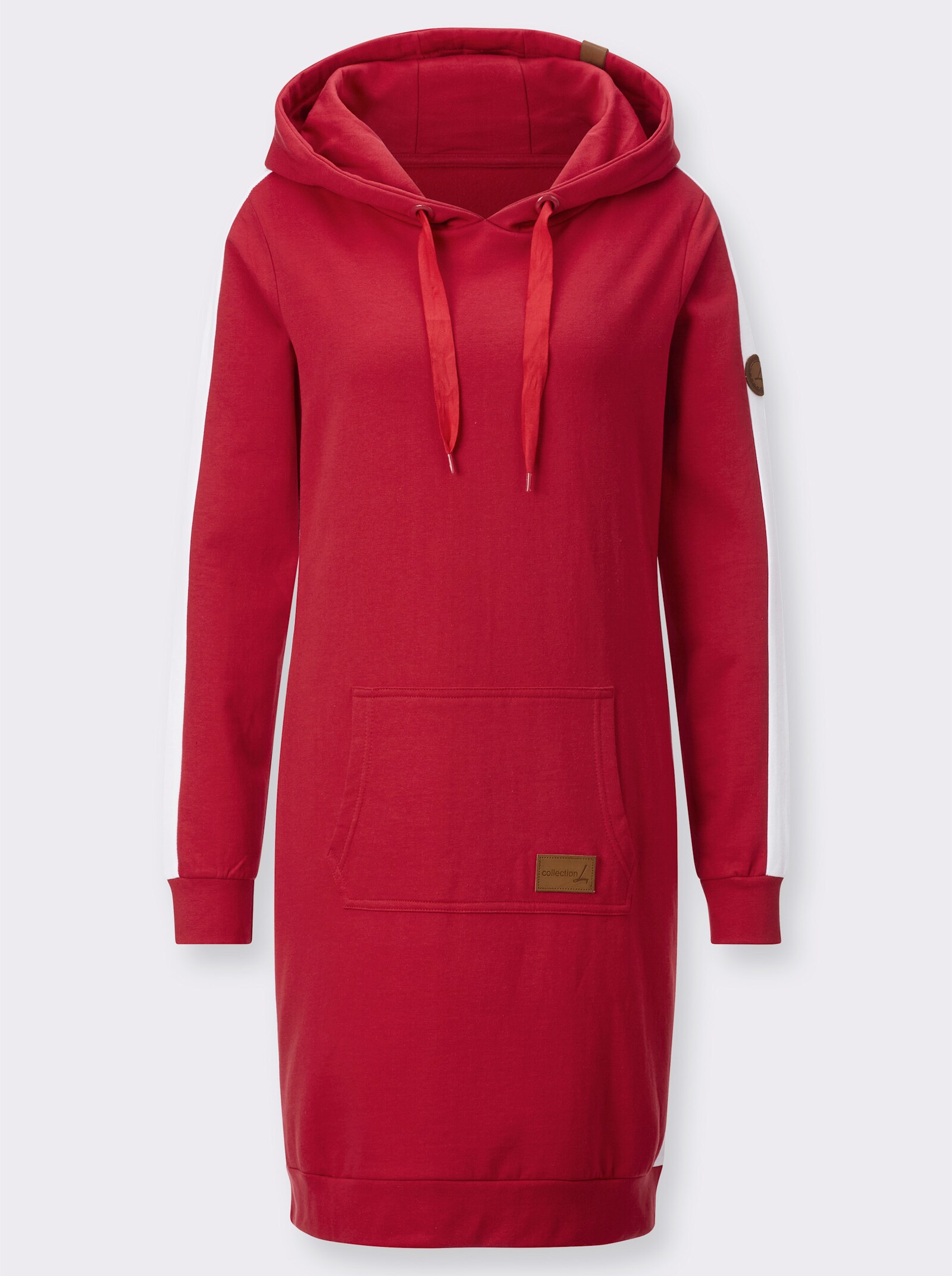 Shirtkleid mit angerauter Innenseite - erdbeere