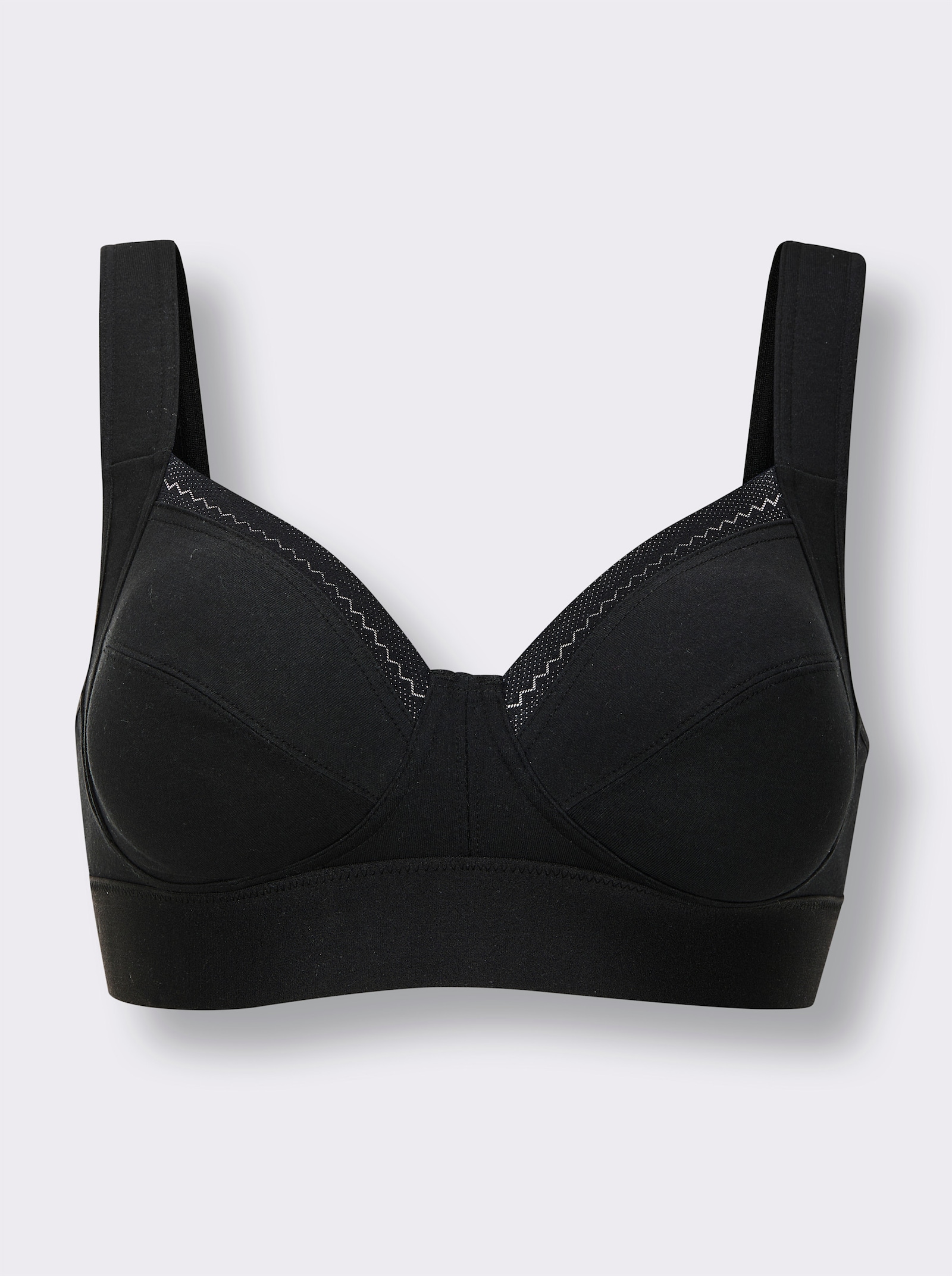 wäschepur Soutien-gorge confort sans armatures avec large bande sous la poitrine - noir
