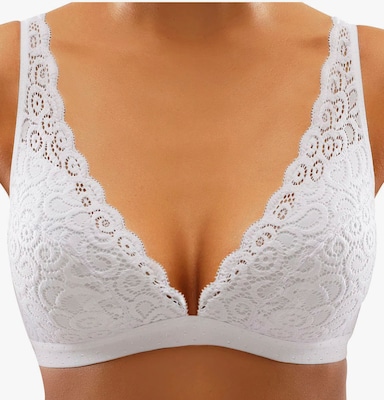 petite fleur Soutien-gorge Bralette - bleu fumée + blanc