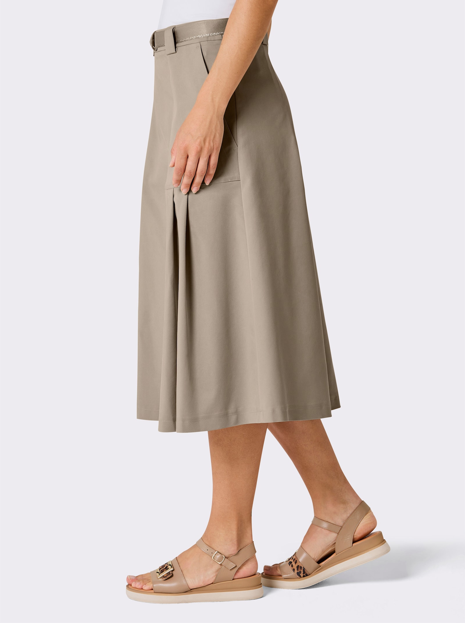 CREATION L PREMIUM A-Linien-Rock inklusive Gürtel - beige