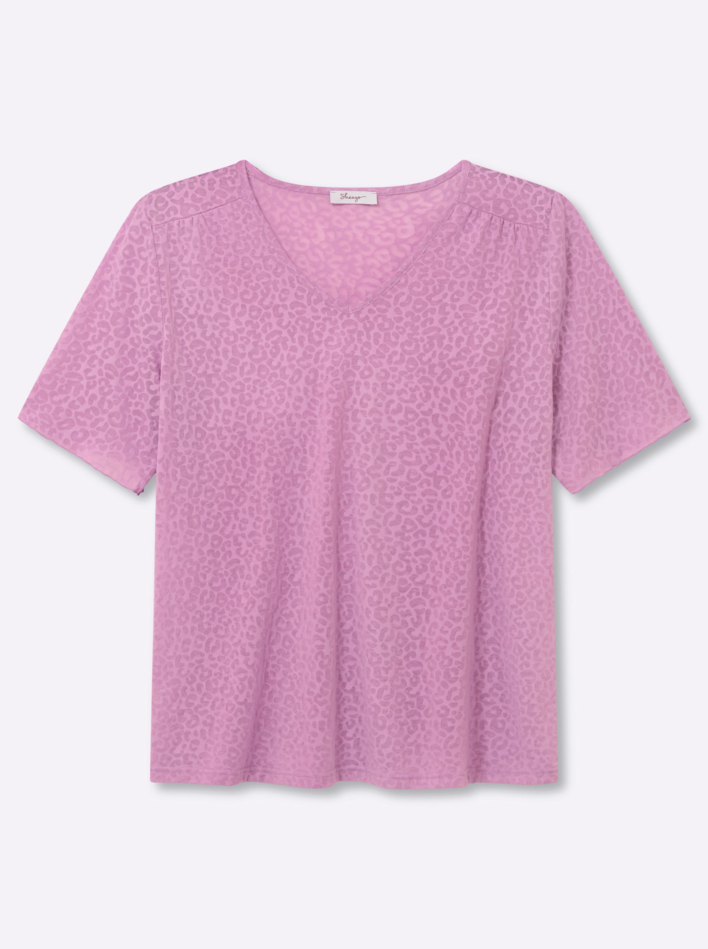 Sheego Damen Orchidee Rundhalsshirt "T-Shirt" 1 erhältlich in Größe 40/42/44/46/48/50/52/54/56/58 von Baur - Bild 3