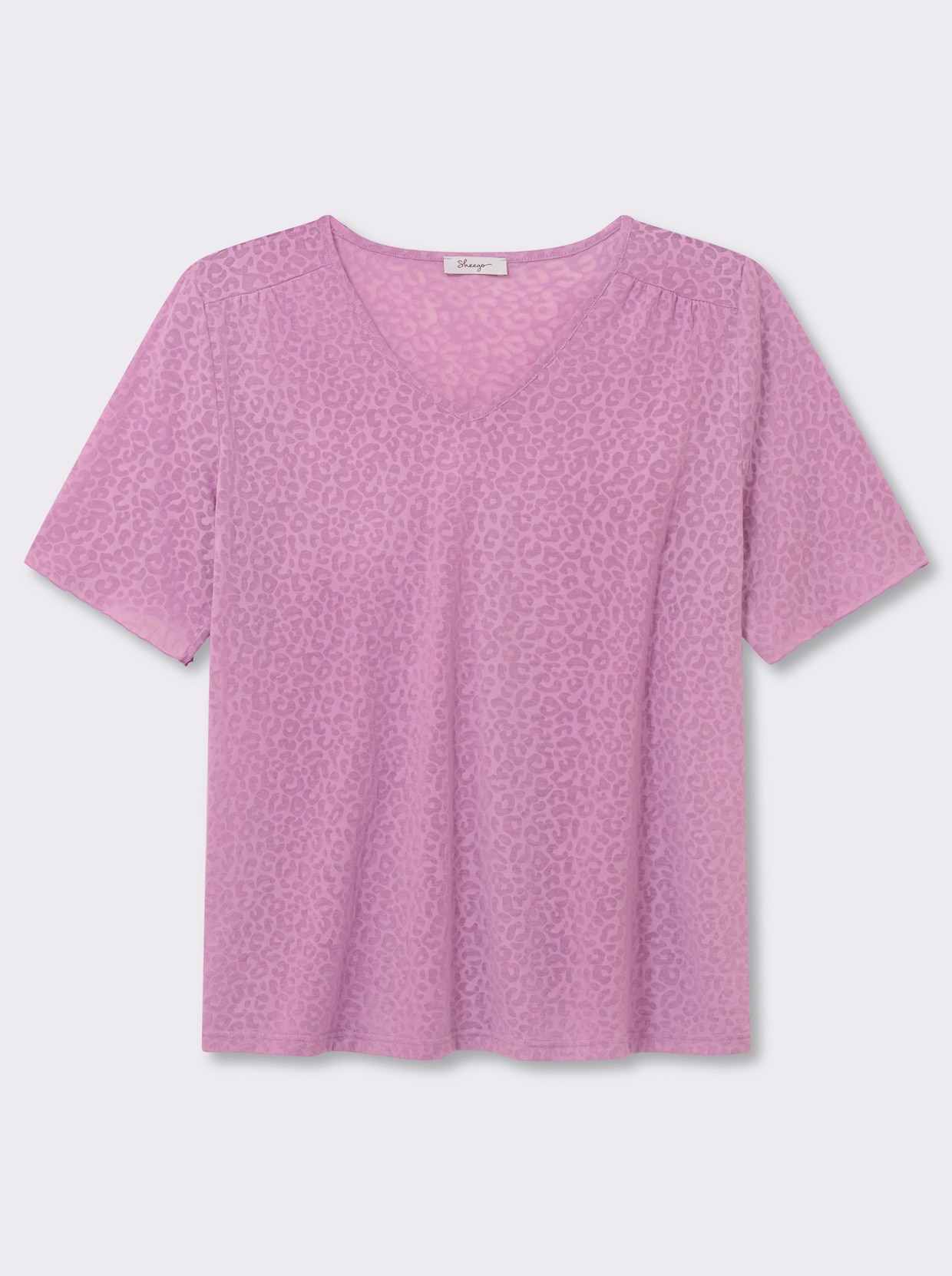 sheego V-Shirt in Ausbrenner-Optik - orchidee