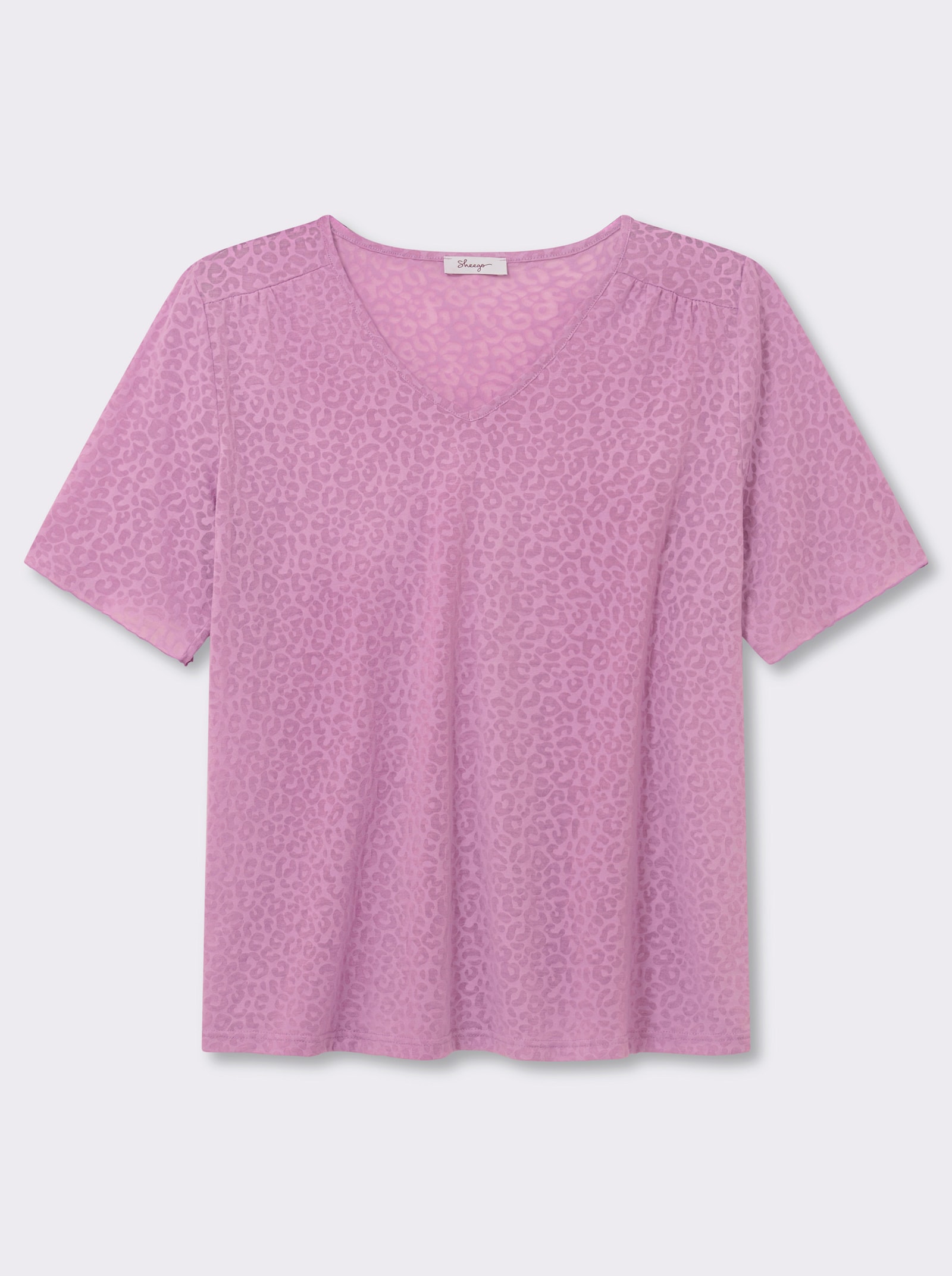 sheego V-Shirt in Ausbrenner-Optik - orchidee