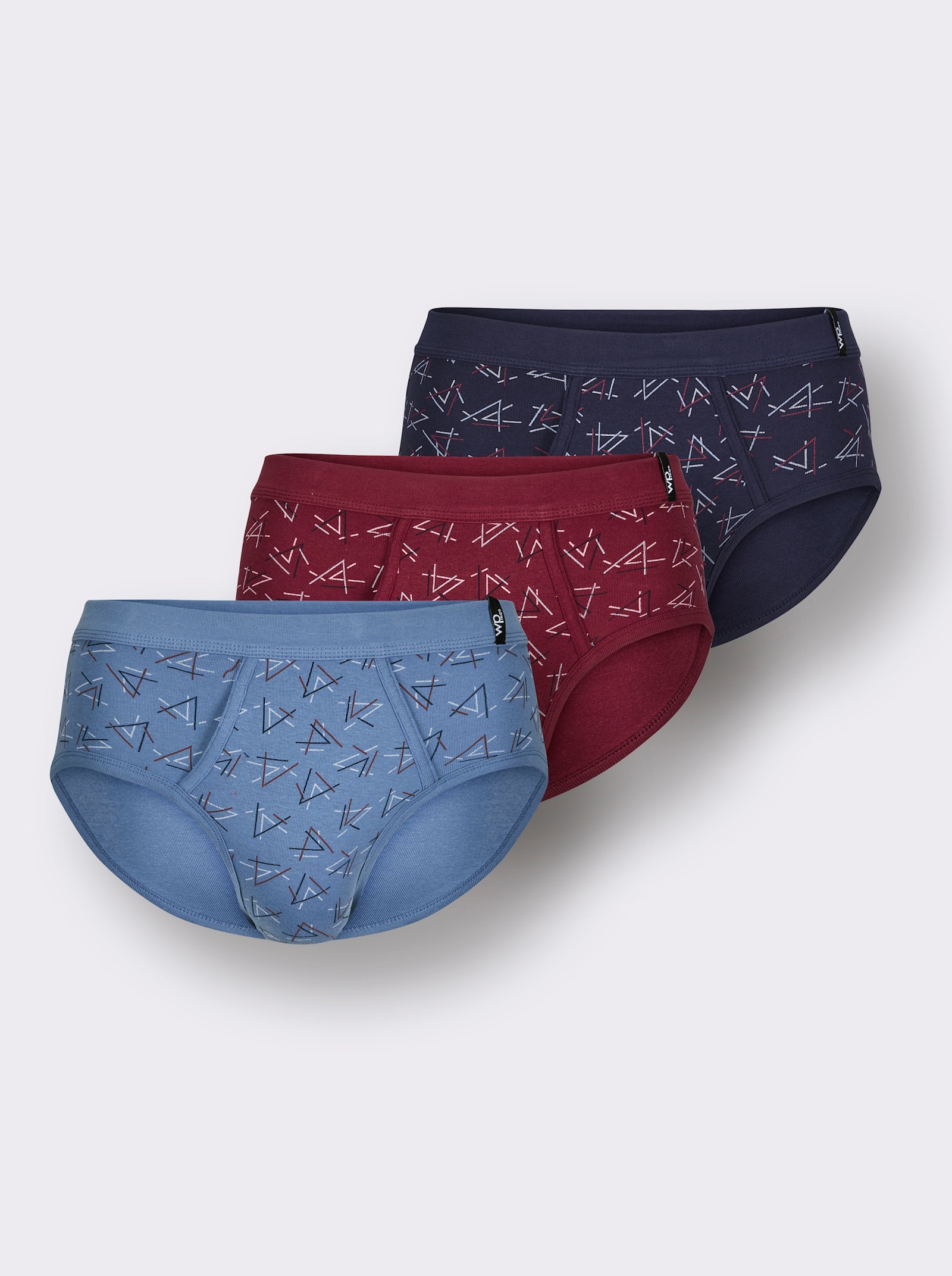 wäschepur men Slip - mittelblau + marine + dunkelrot