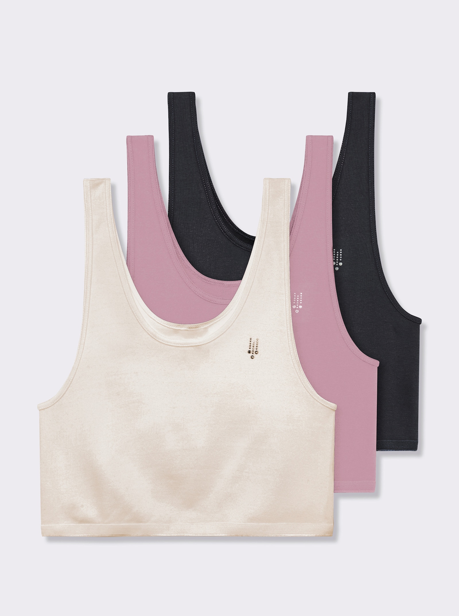 Speidel Bustier ohne Seitennähte - mauve + schwarz + champagner