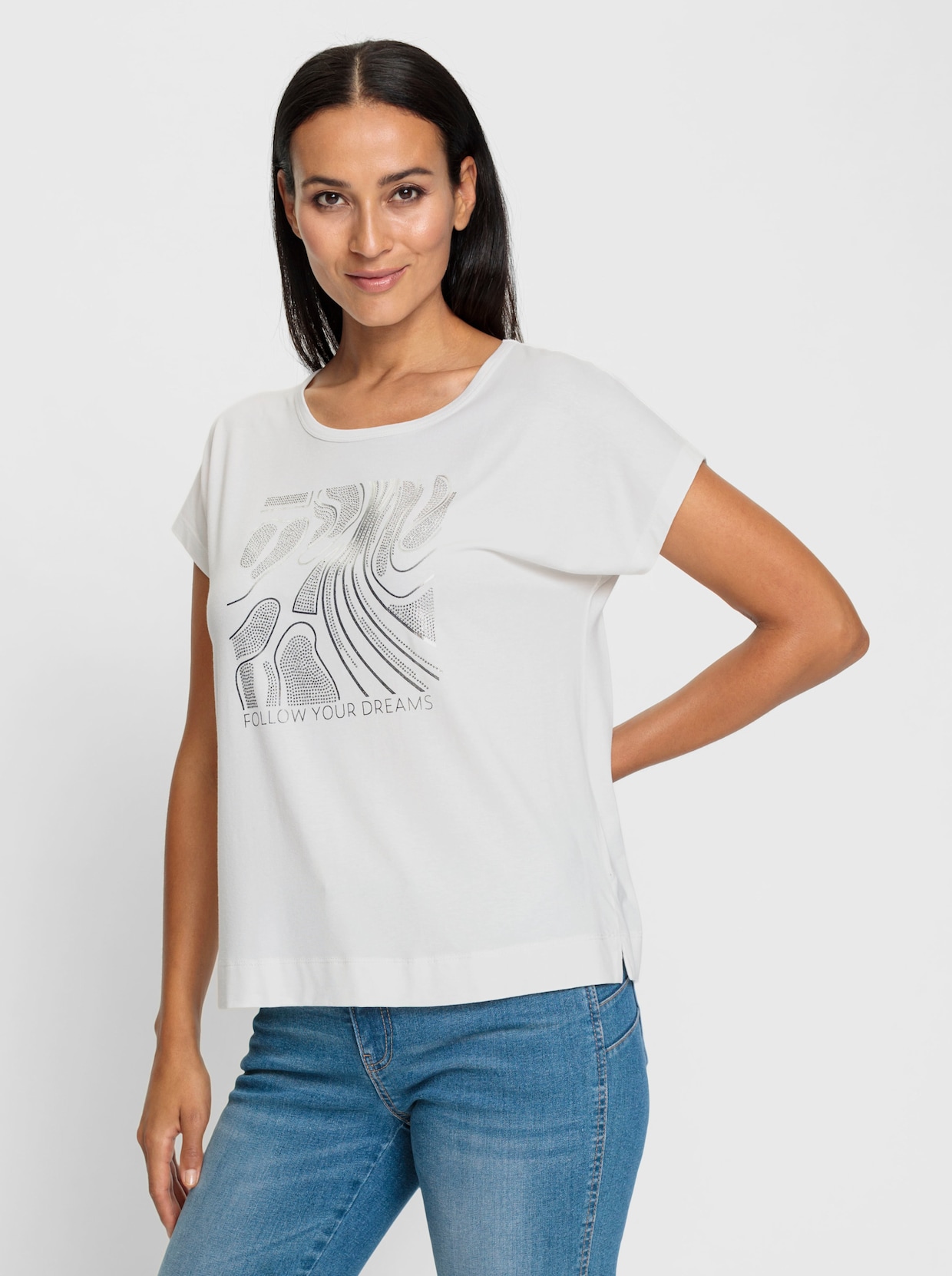 heine Shirt met korte mouwen - ecru