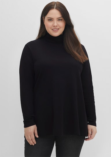 sheego Rollkragenshirt - schwarz