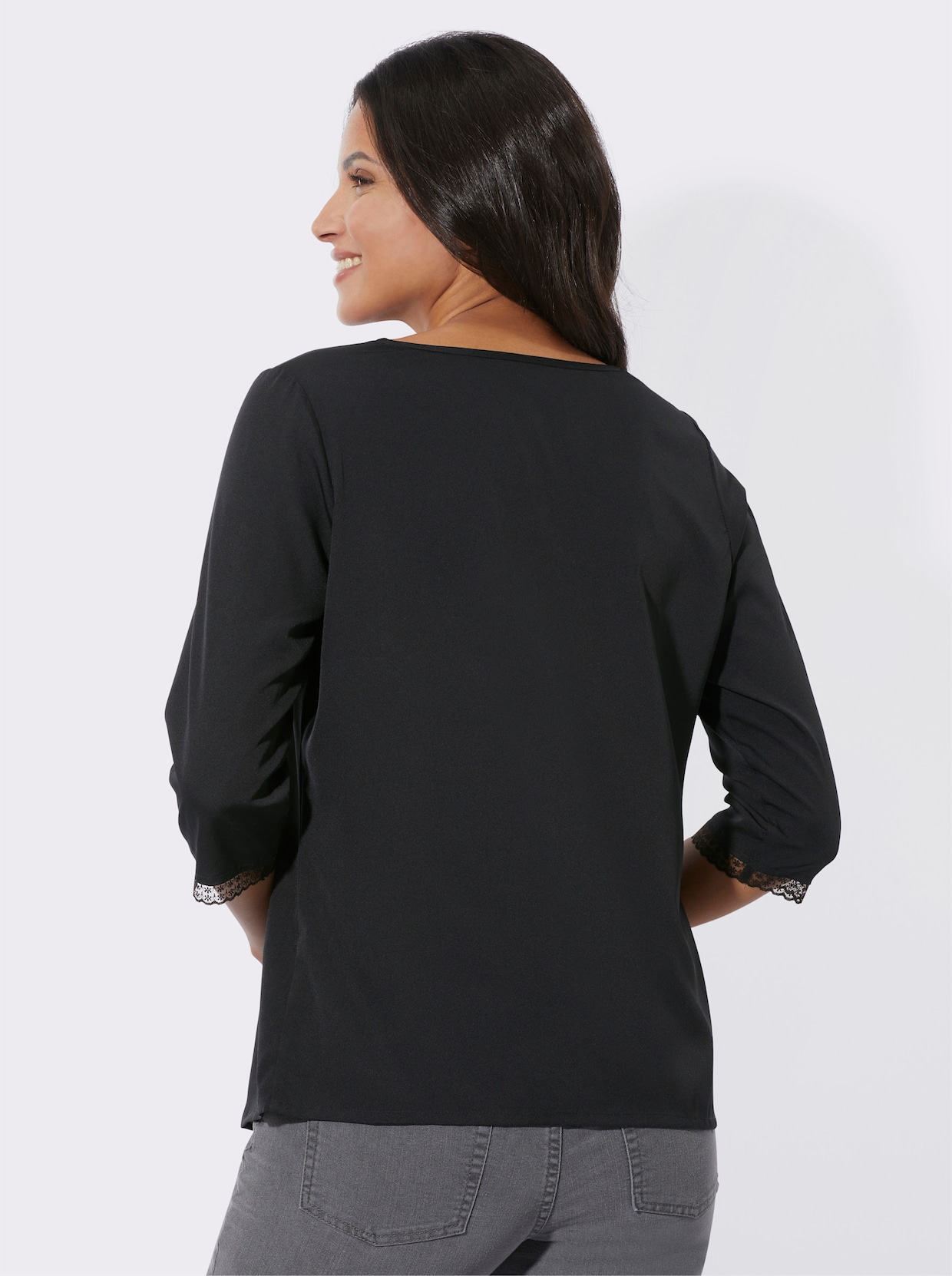 Kanten blouse - zwart