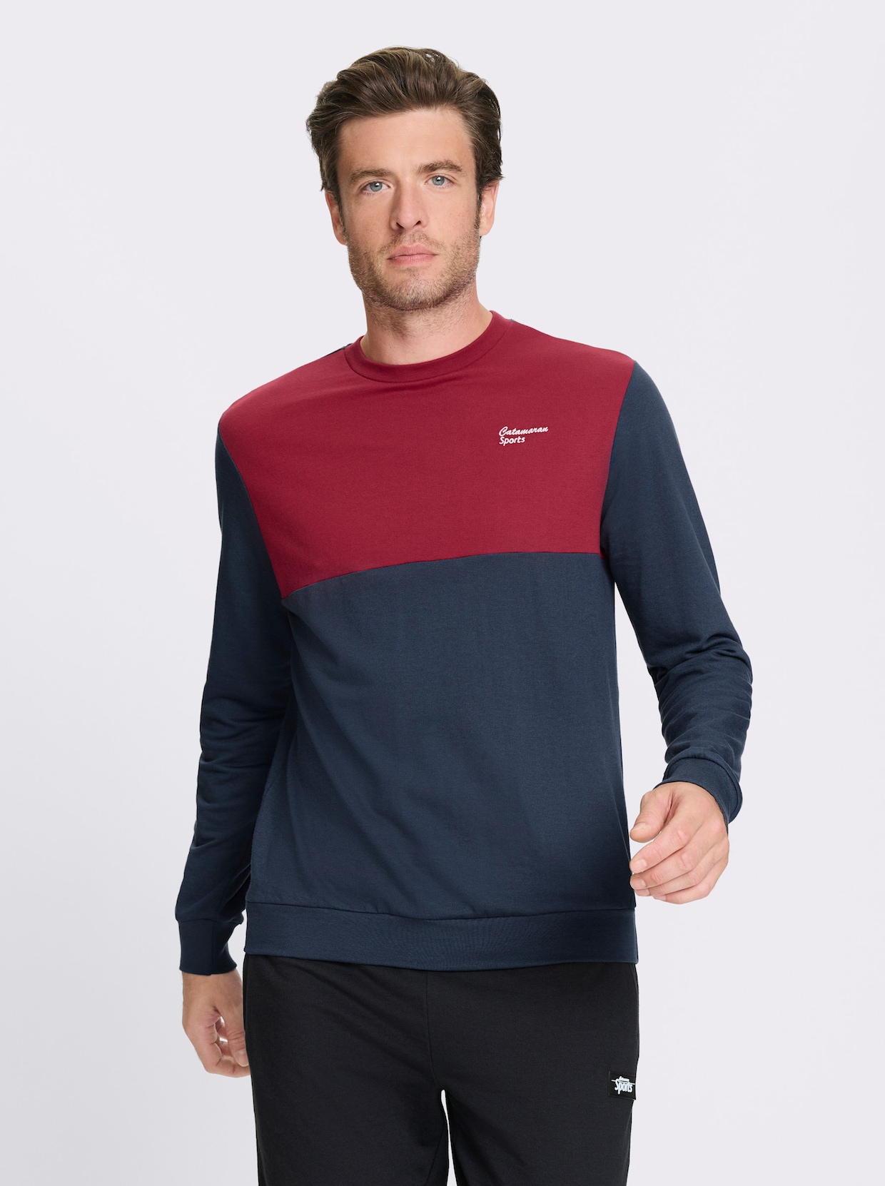 Catamaran Sports Sweatshirt mit Kontrast-Einsatz - dunkelblau