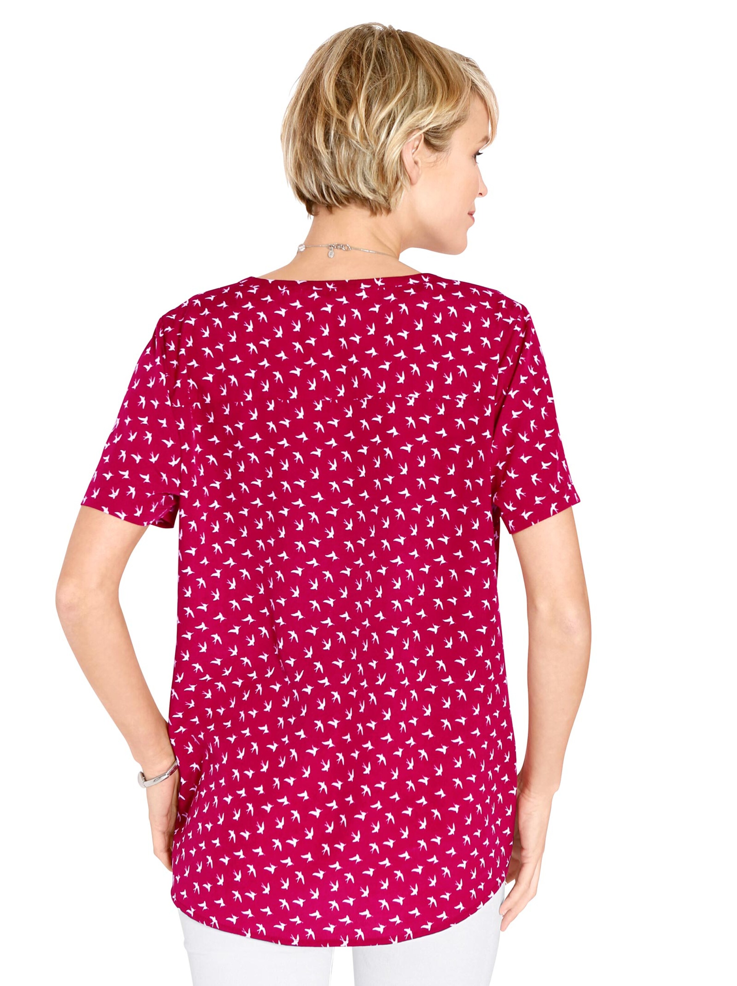 Schlupf-Bluse - rot-weiß