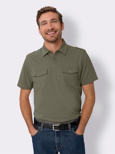 Kurzarm-Poloshirt - khaki