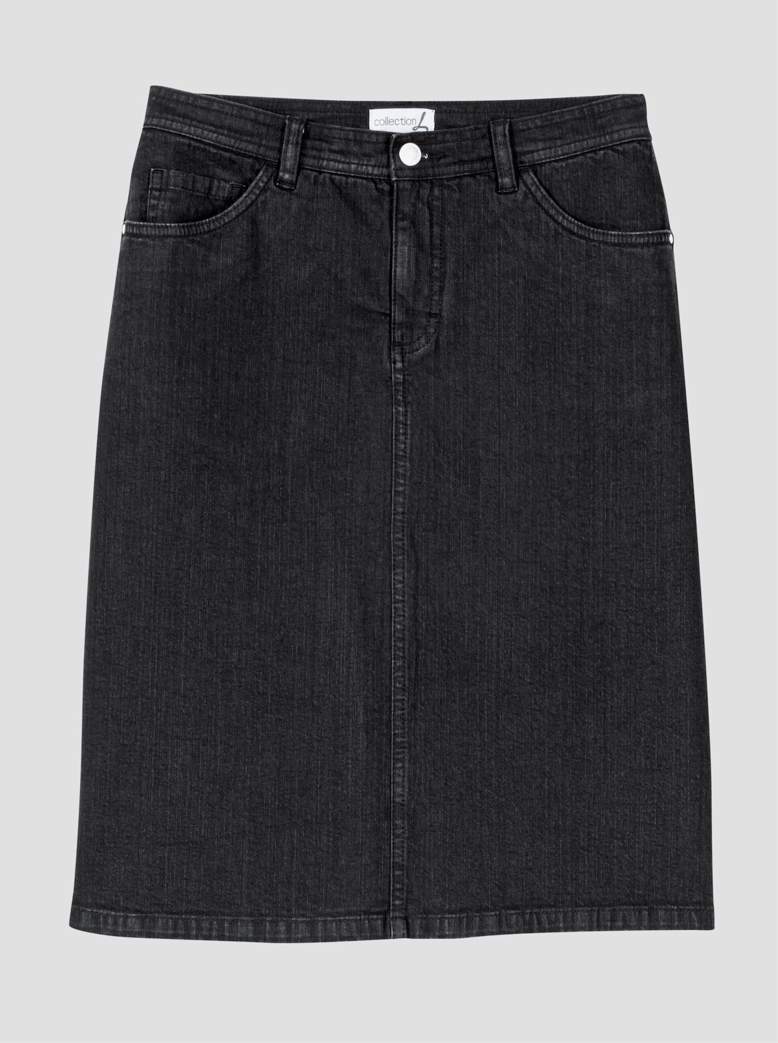 Jeansrock in 5-Pocket-Form - black-denim