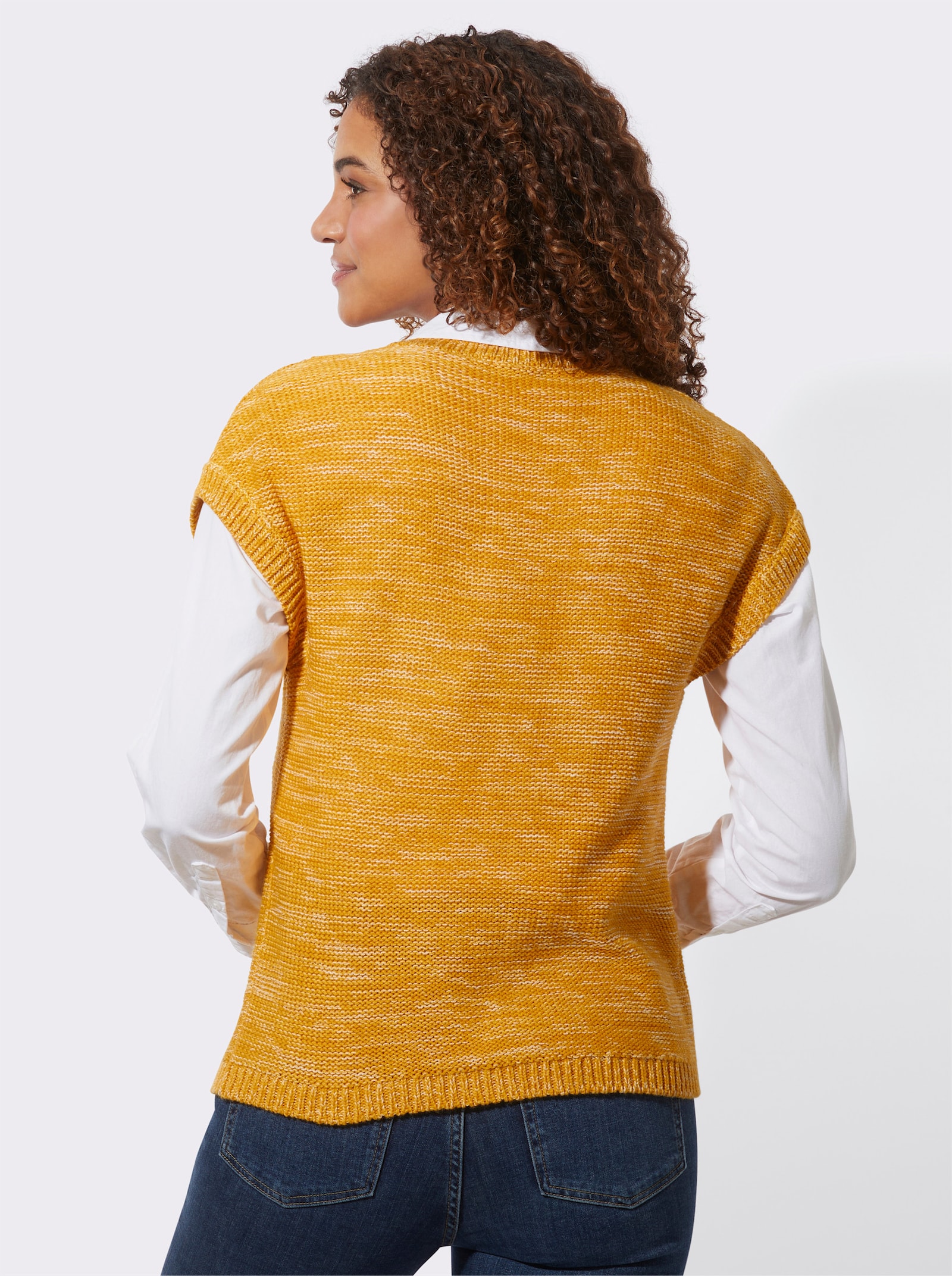 Pullunder in Melange-Optik - ocker-meliert