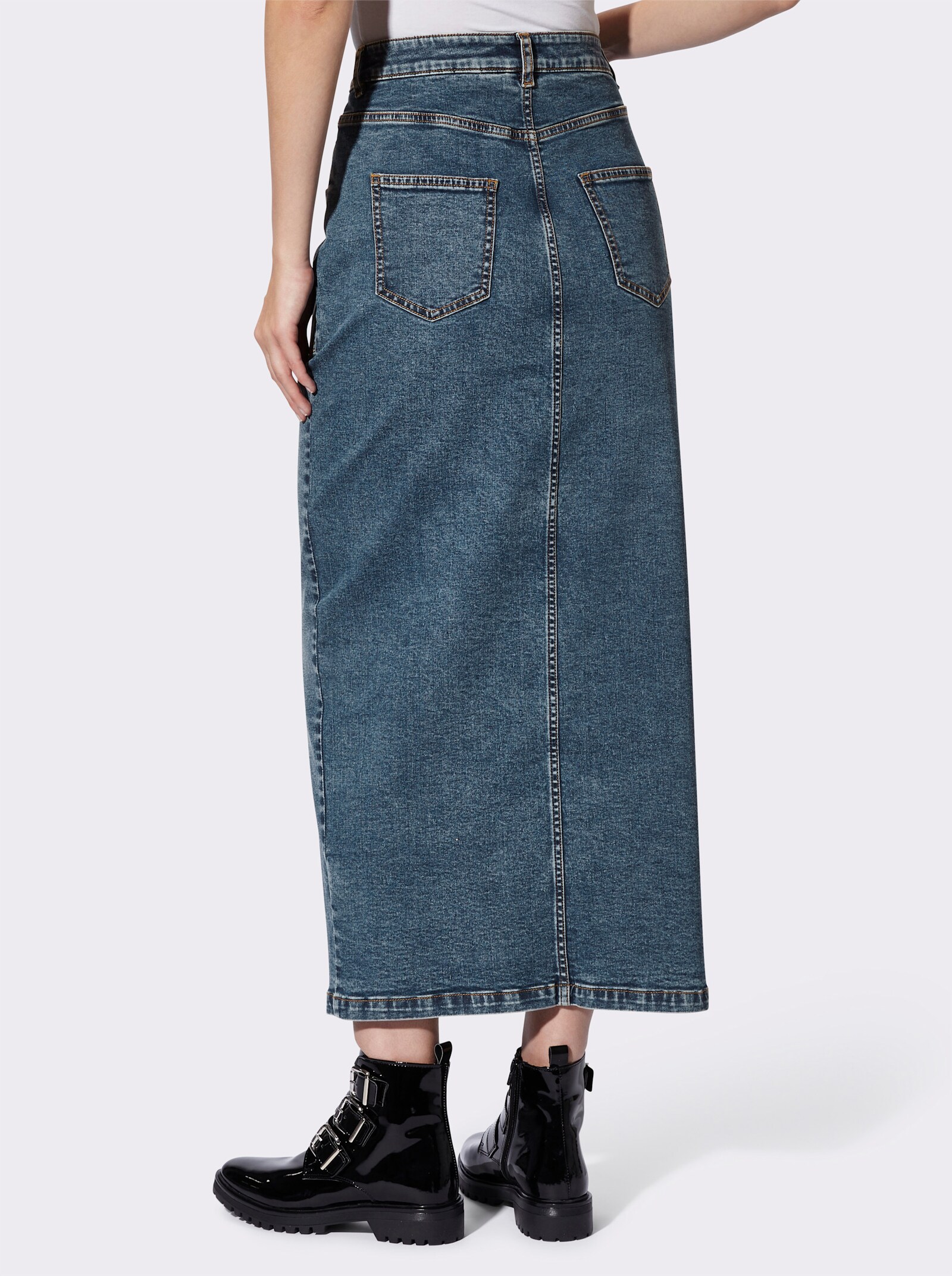 heine Jeansrock mit Gehschlitz vorne - blue-stone-washed