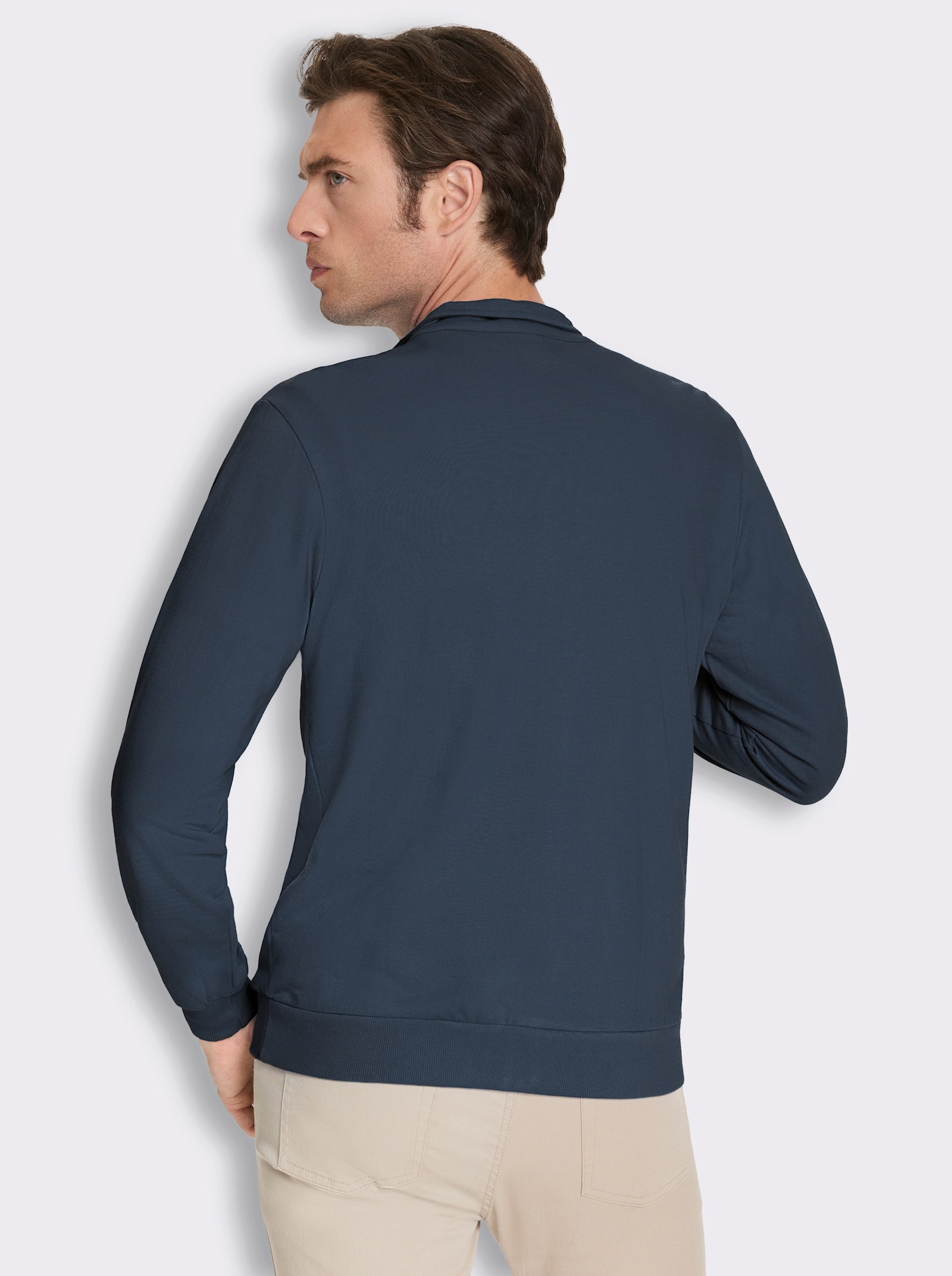 Shirtjacke mit Prints - dunkelblau