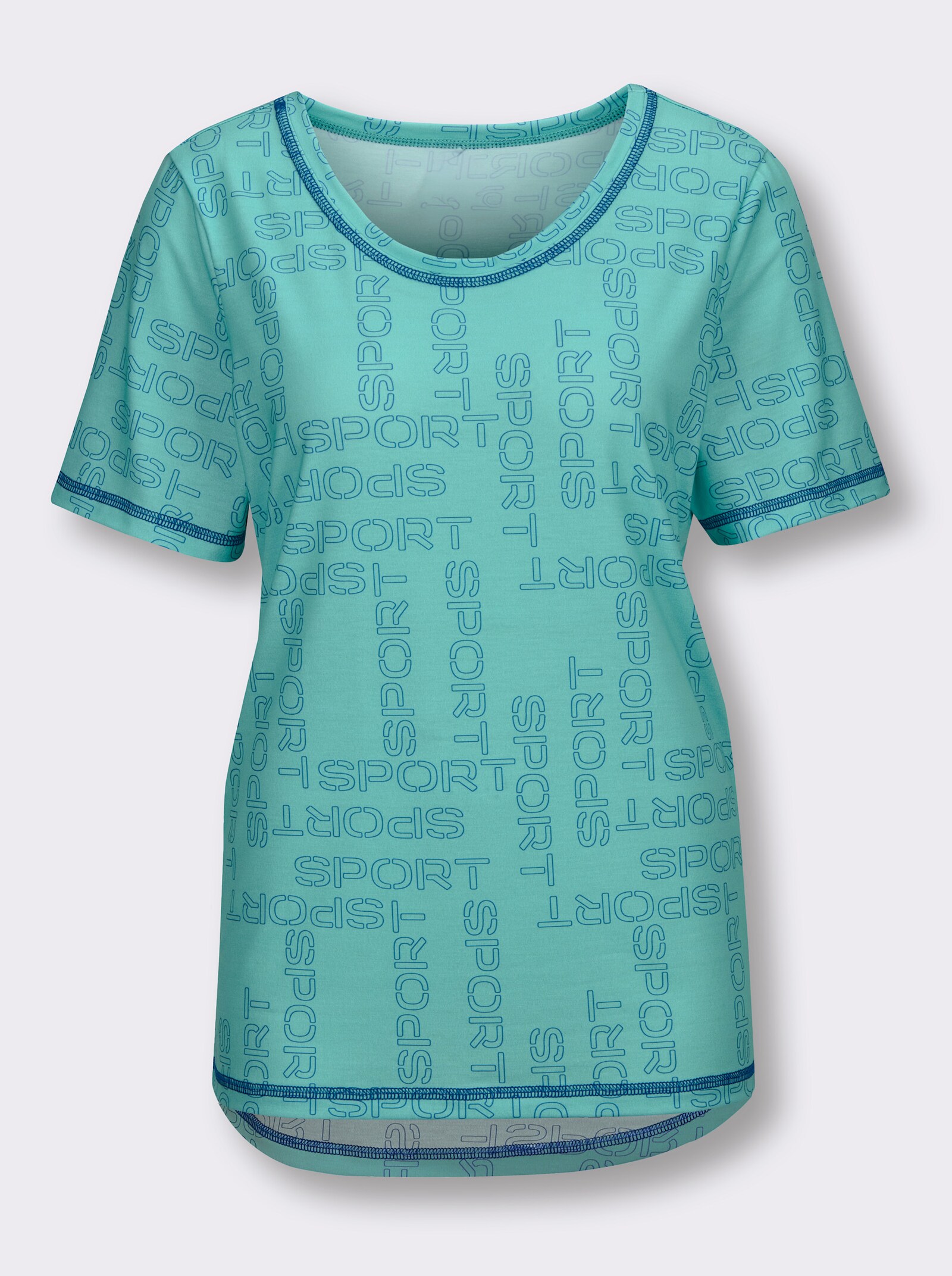 Funktionsshirt mit längerem Rückenteil - salbei-bedruckt