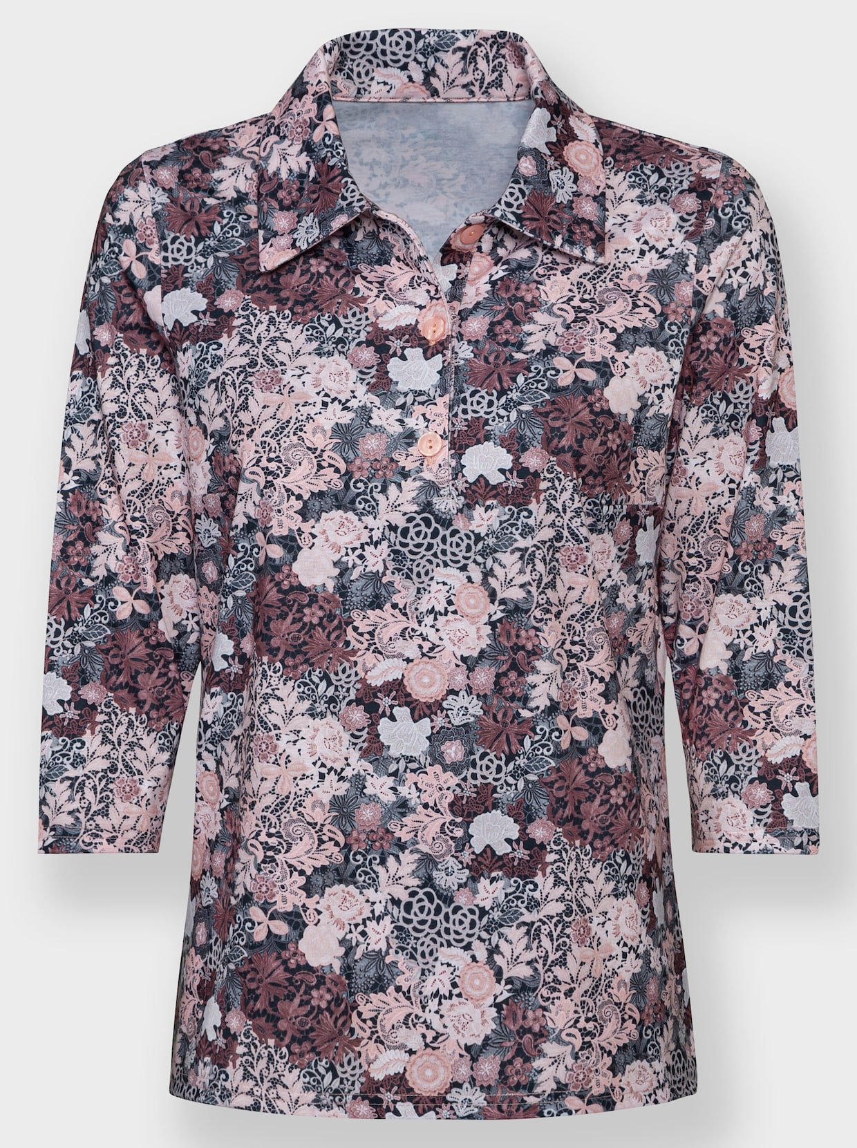 Shirt - hortensie-steingrau-bedruckt