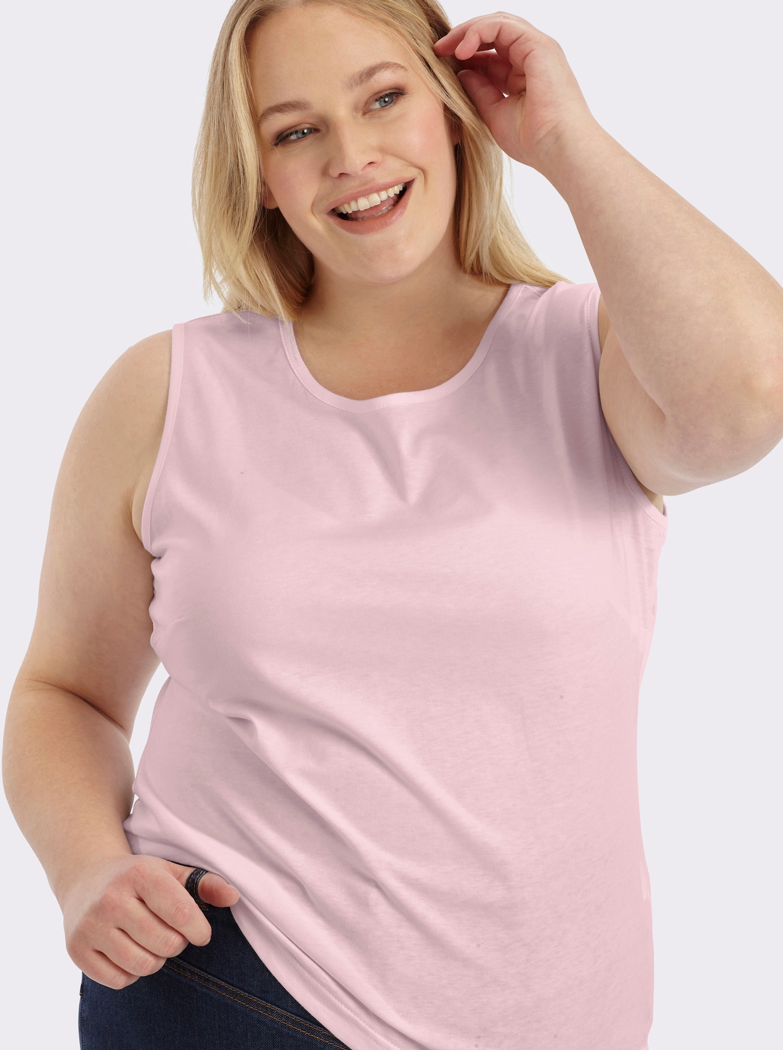 Trägertop mit Rundhals-Ausschnitt - rosé